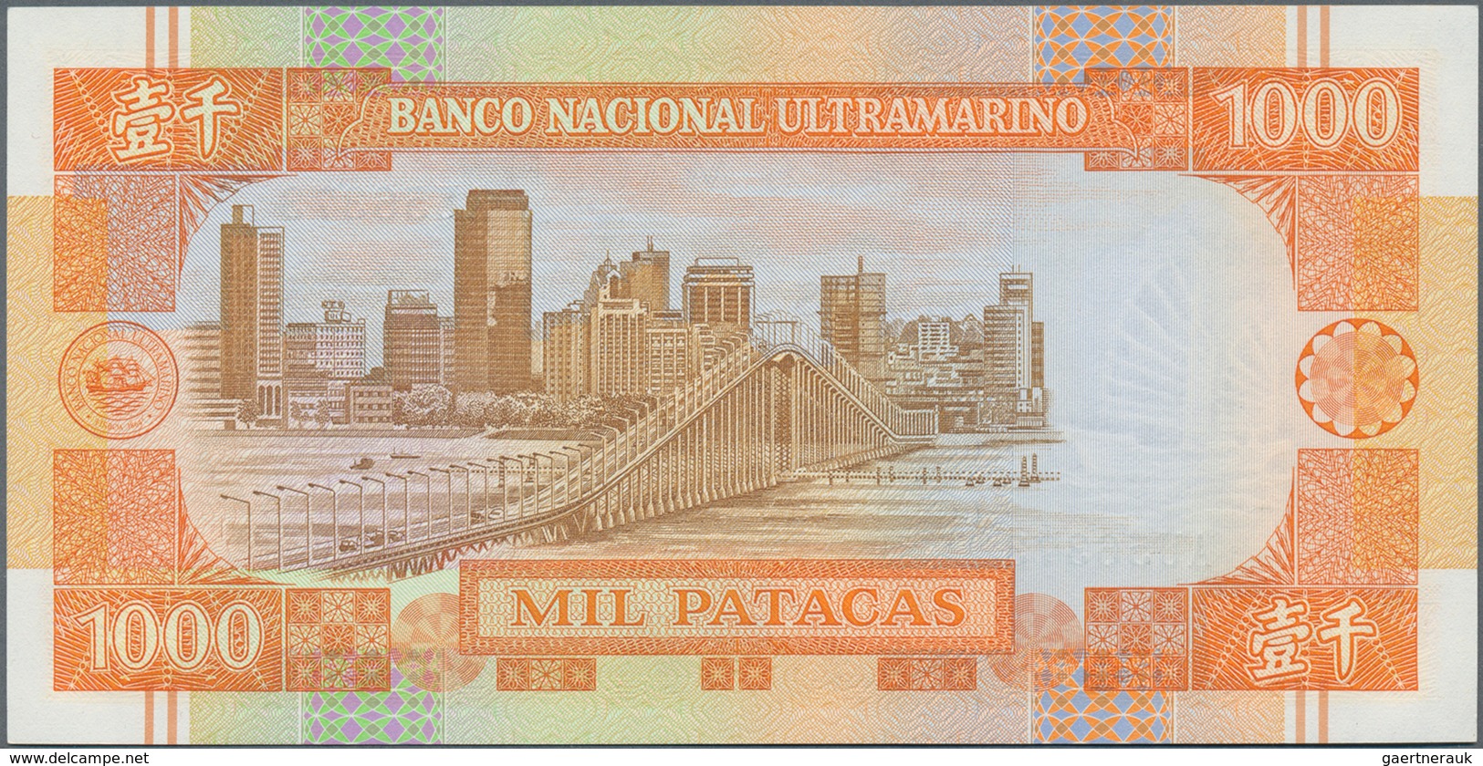 Macau / Macao: Banco Nacional Ultramarino 1000 Patacas 1999, P.75b In Perfect UNC Condition. Rare! - Macao