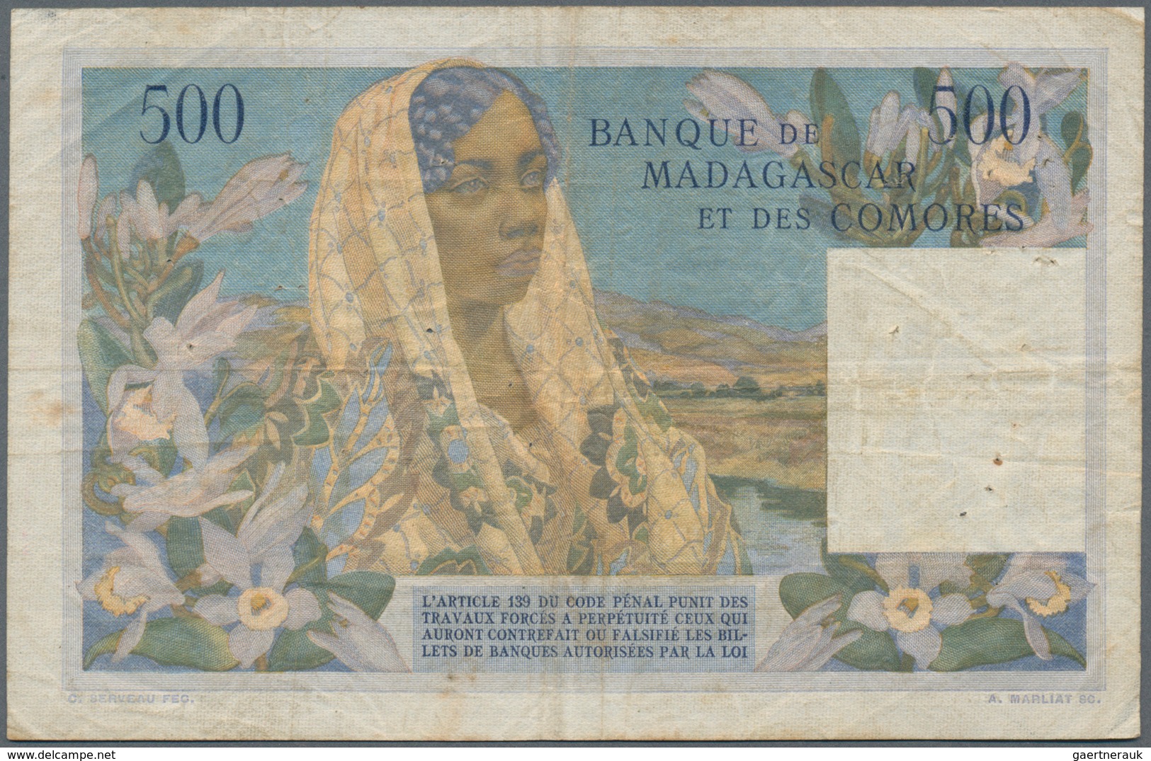 Madagascar: Banque De Madagascar Et Des Comores 500 Francs 1958, P.47, Great And Rare Note In Still - Madagascar