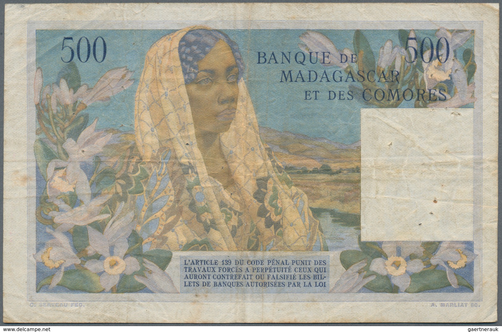 Madagascar: Banque De Madagascar Et Des Comores 500 Francs 1958, P.47, Great And Rare Note In Still - Madagaskar