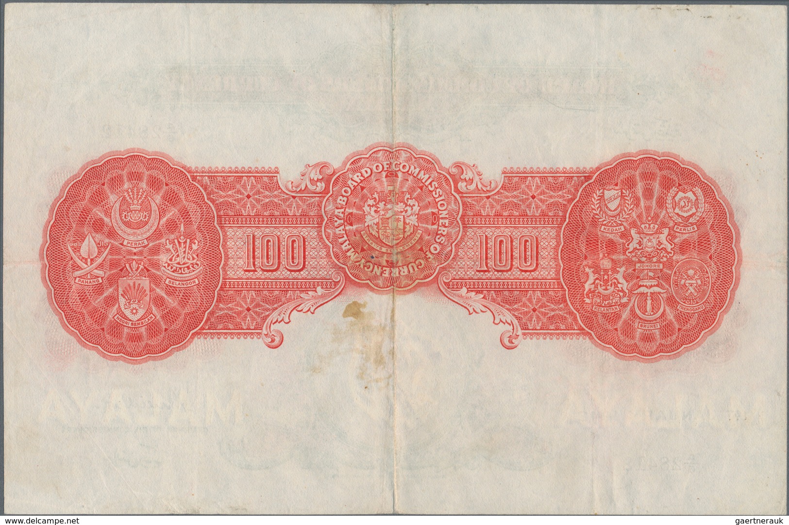 Malaya:  Board Of Commissioners Of Currency 100 Dollars 1942, P.15, Great Original Shape With Strong - Maleisië