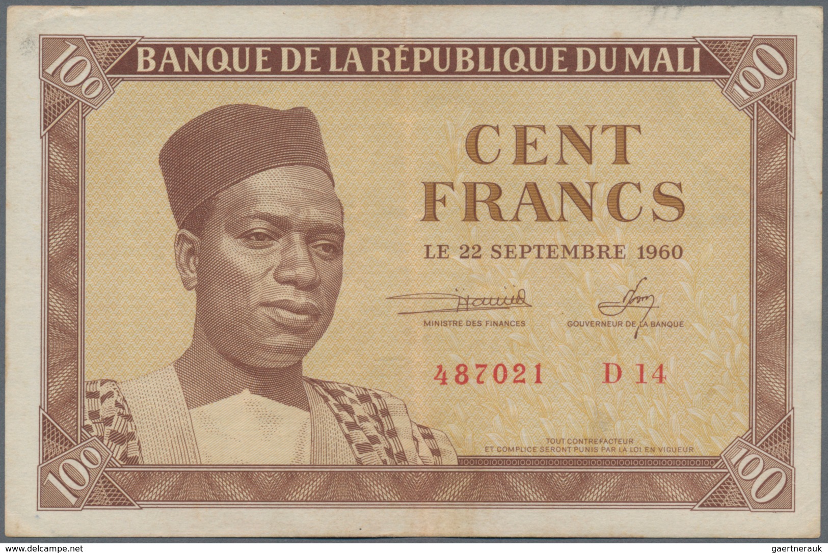 Mali: Very Nice Set With 5 Banknotes Banque De La République Du Mali With 100 And 5000 Francs First - Mali