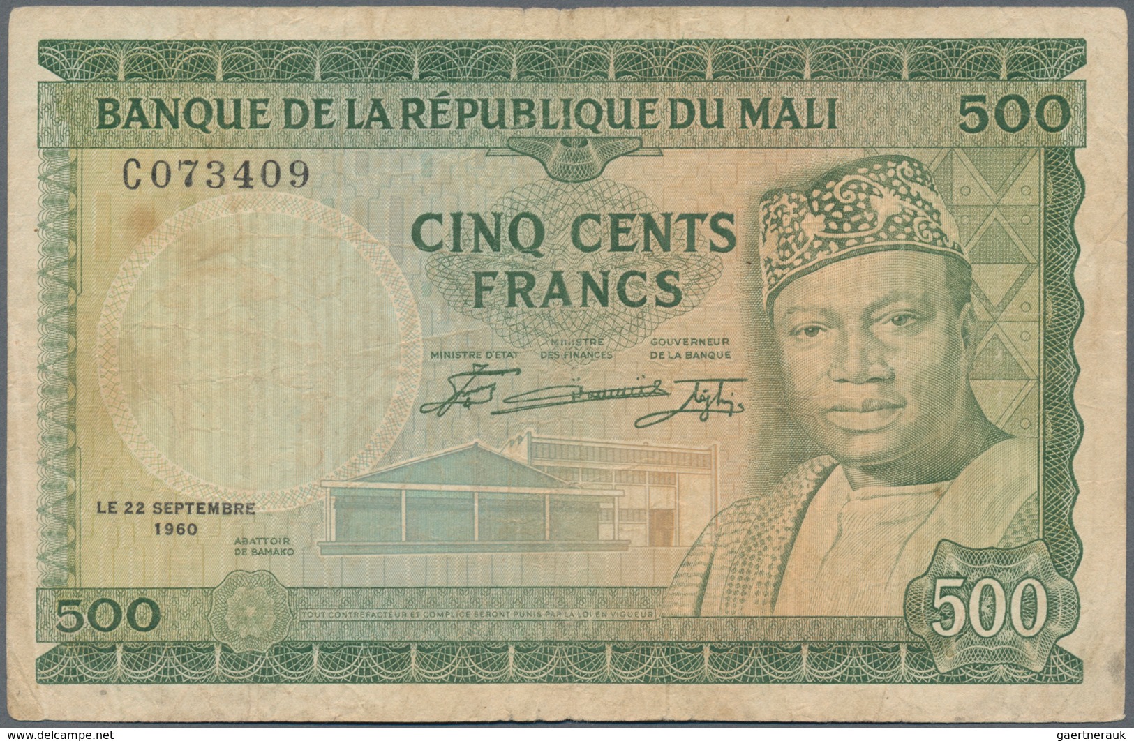 Mali: Very Nice Set With 5 Banknotes Banque De La République Du Mali With 100 And 5000 Francs First - Malí