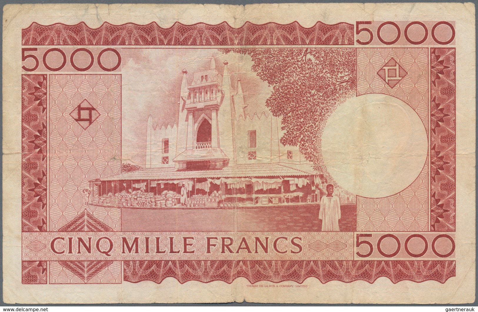 Mali: Very nice set with 5 banknotes Banque de la République du Mali with 100 and 5000 Francs first