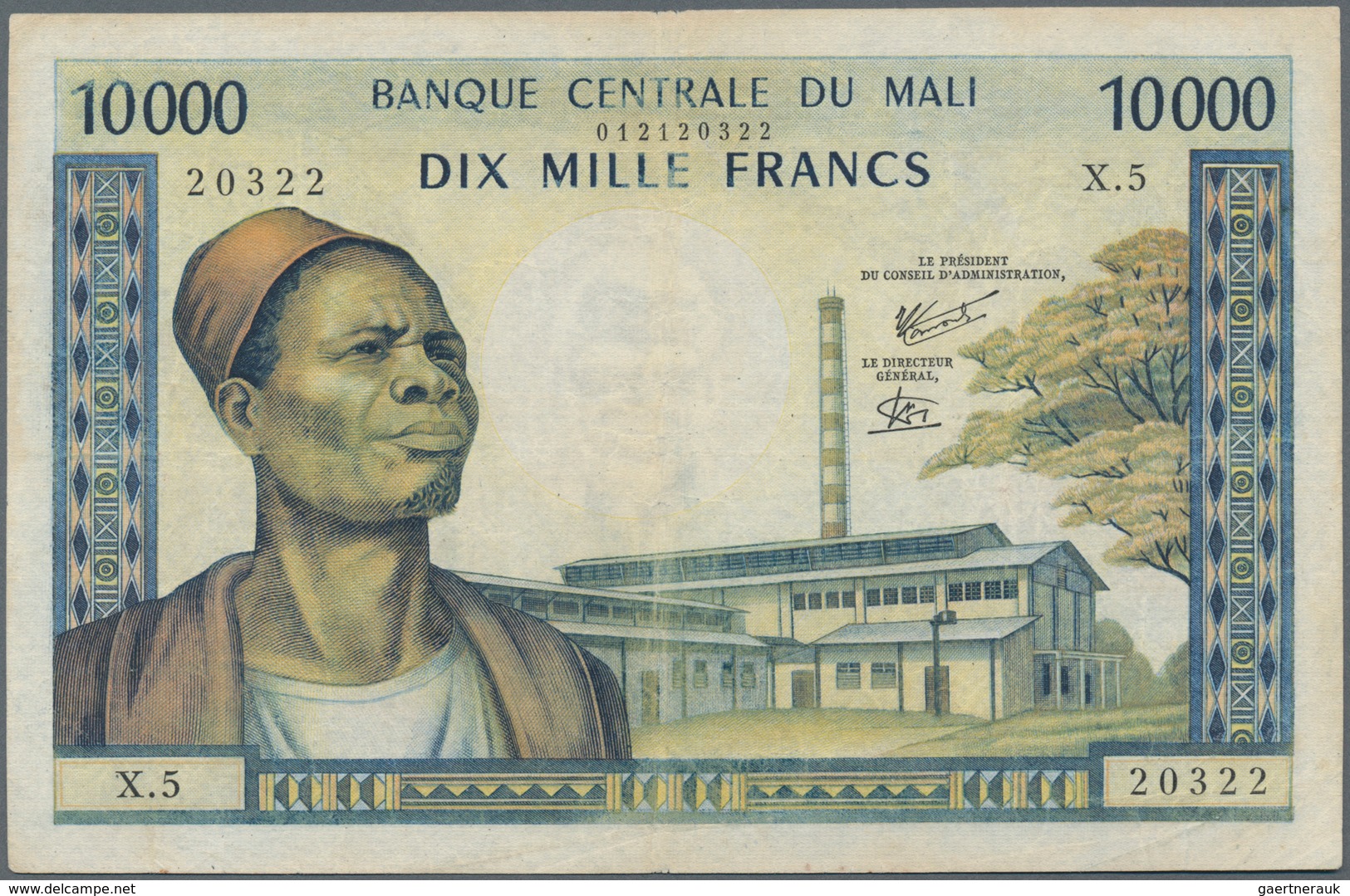 Mali: Banque Centrale Du Mali 10.000 Francs ND(1970-84), P.15f, Still Nice With A Few Folds, Lightly - Mali