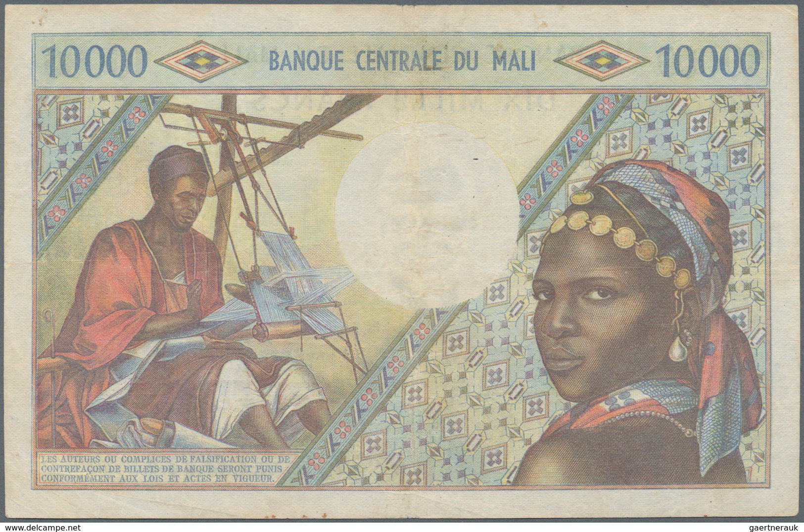 Mali: Banque Centrale Du Mali 10.000 Francs ND(1970-84), P.15f, Still Nice With A Few Folds, Lightly - Mali