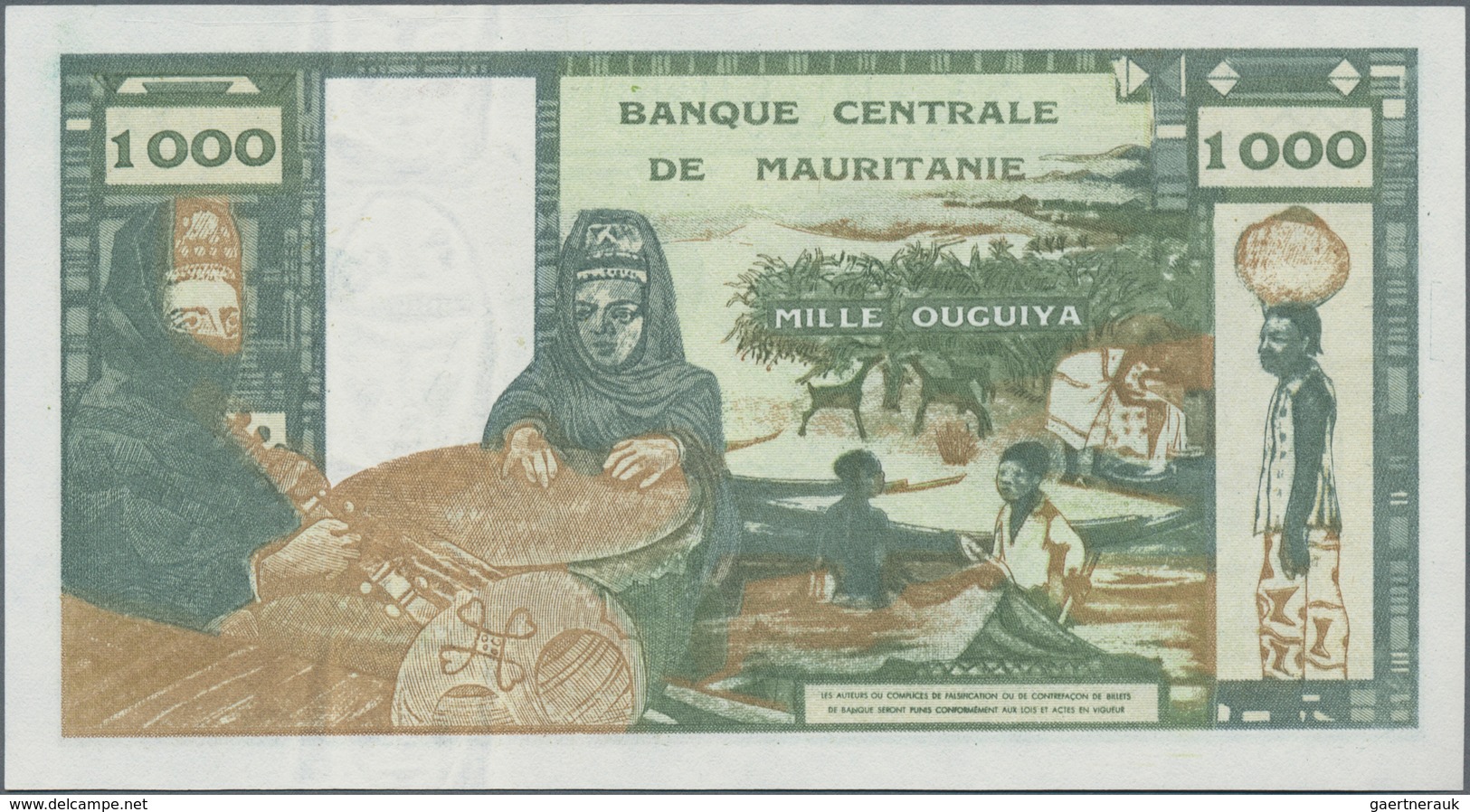 Mauritania / Mauretanien: 1000 Ouguiya 1973, P.3 In Perfect UNC Condition. Rare! - Mauritania