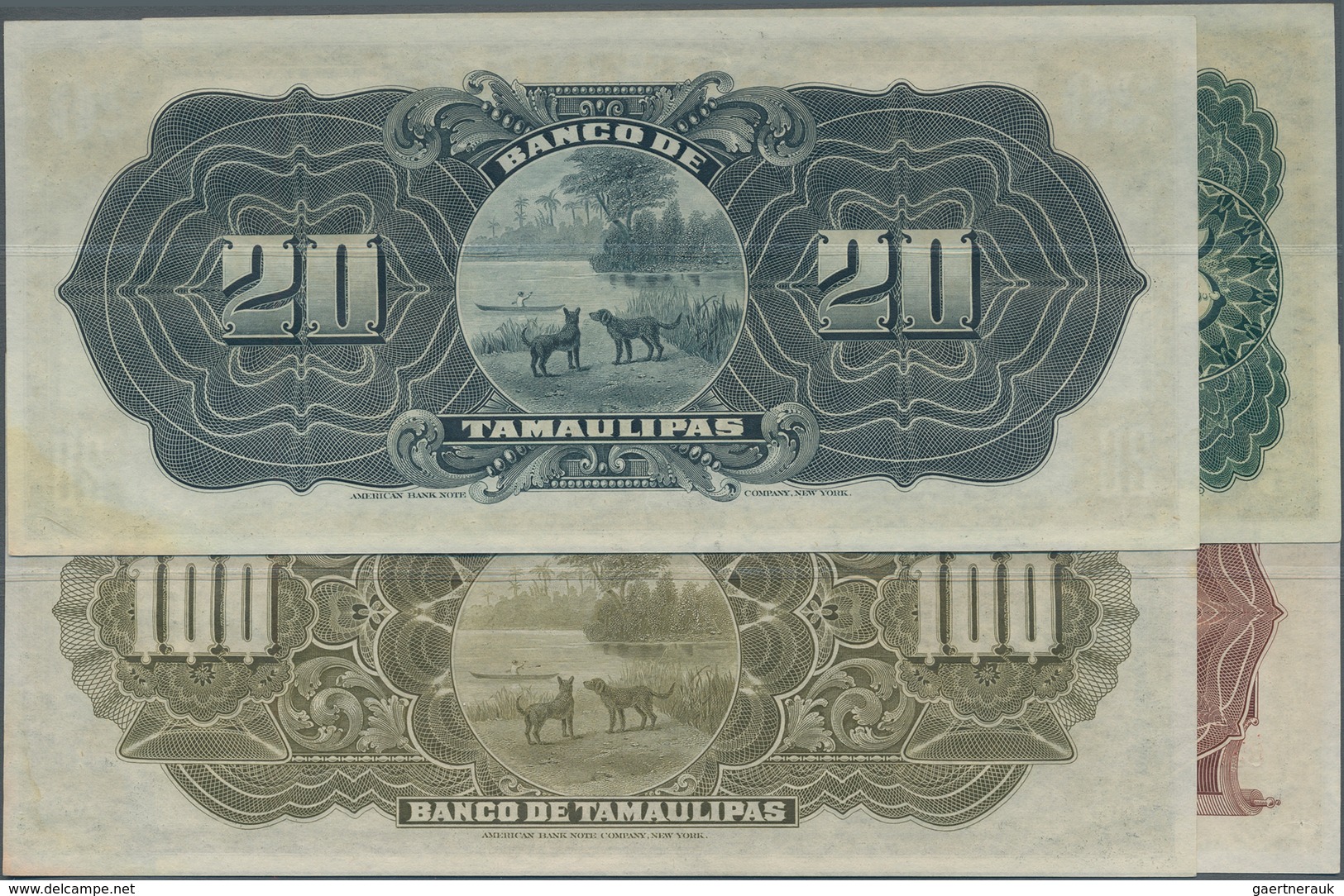 Mexico: El Banco De Tamaulipas Set With 4 Banknote Remainder 5, 20, 50 And 100 Pesos 1902-14, P.S429 - Mexiko