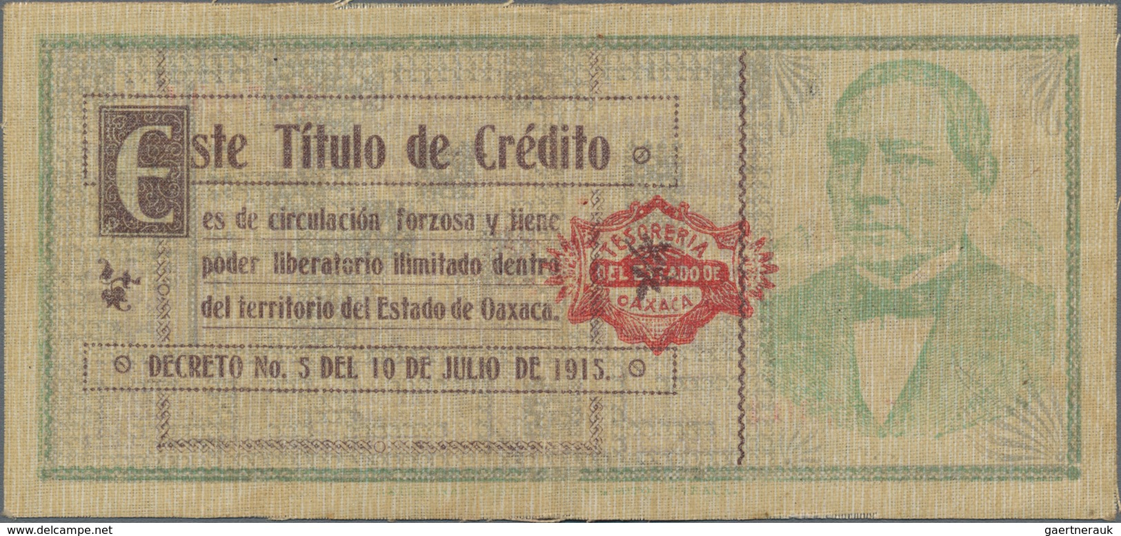 Mexico: Tesorería General Del Estado De Oaxaca 20 Pesos 1915, Series A (not Listed In The Catalog), - Mexiko