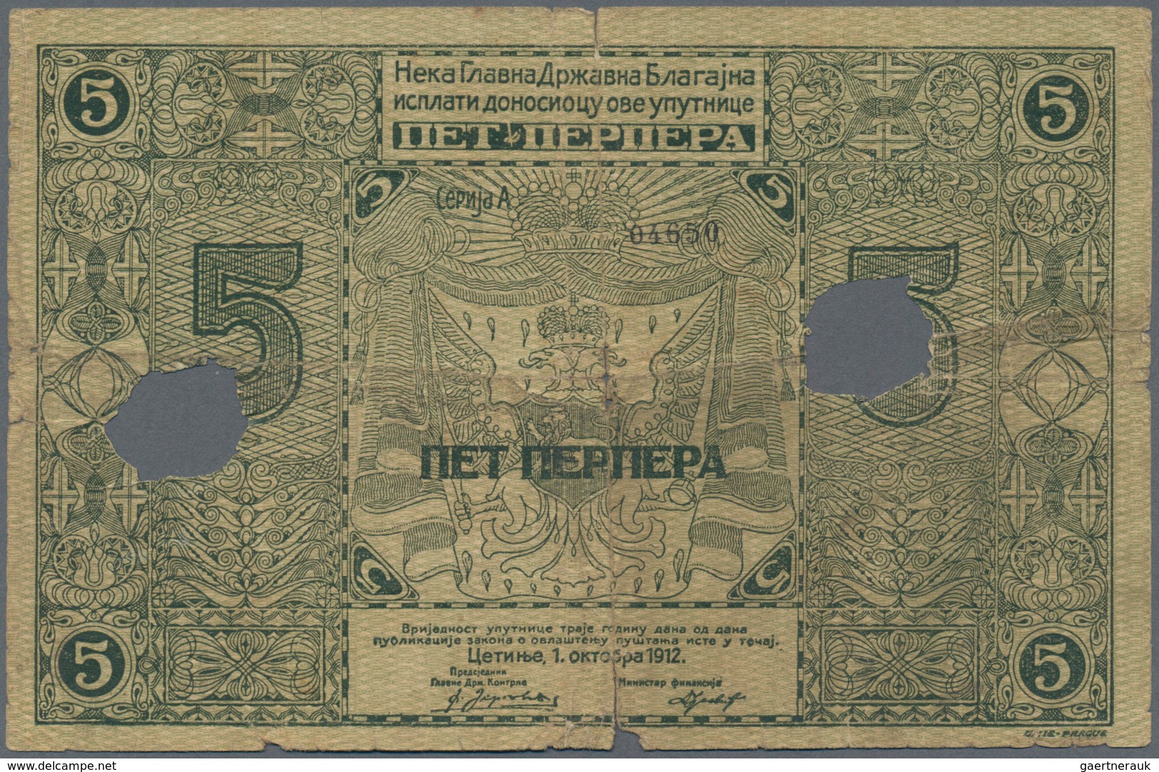 Montenegro: Very interesting lot with 15 banknotes 1 - 100 Perpera 1912-1917, comprising 2, 5, 10 Pe