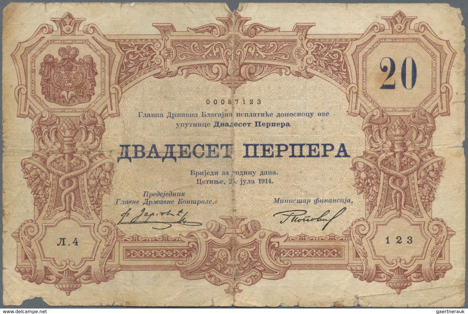 Montenegro: Very interesting lot with 15 banknotes 1 - 100 Perpera 1912-1917, comprising 2, 5, 10 Pe