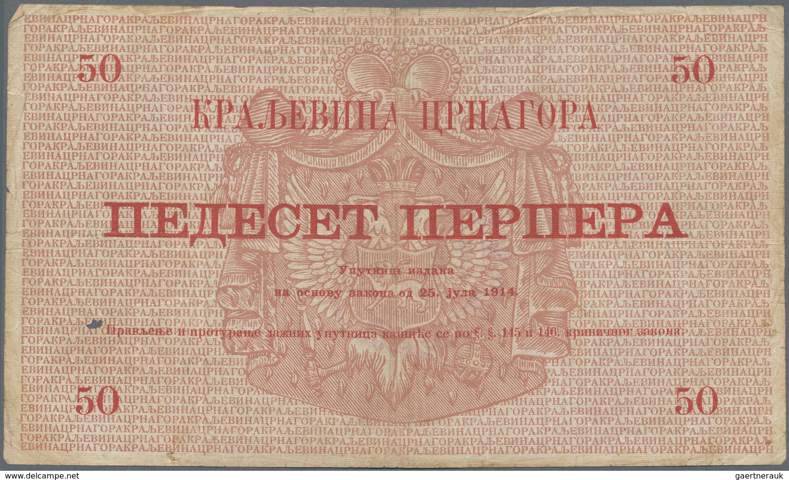 Montenegro: Very interesting lot with 15 banknotes 1 - 100 Perpera 1912-1917, comprising 2, 5, 10 Pe