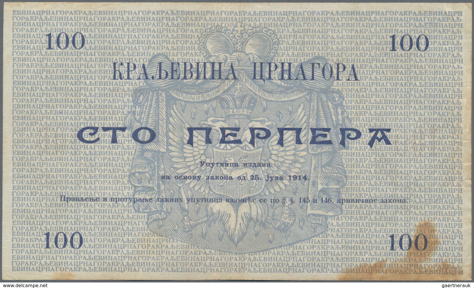 Montenegro: Very interesting lot with 15 banknotes 1 - 100 Perpera 1912-1917, comprising 2, 5, 10 Pe