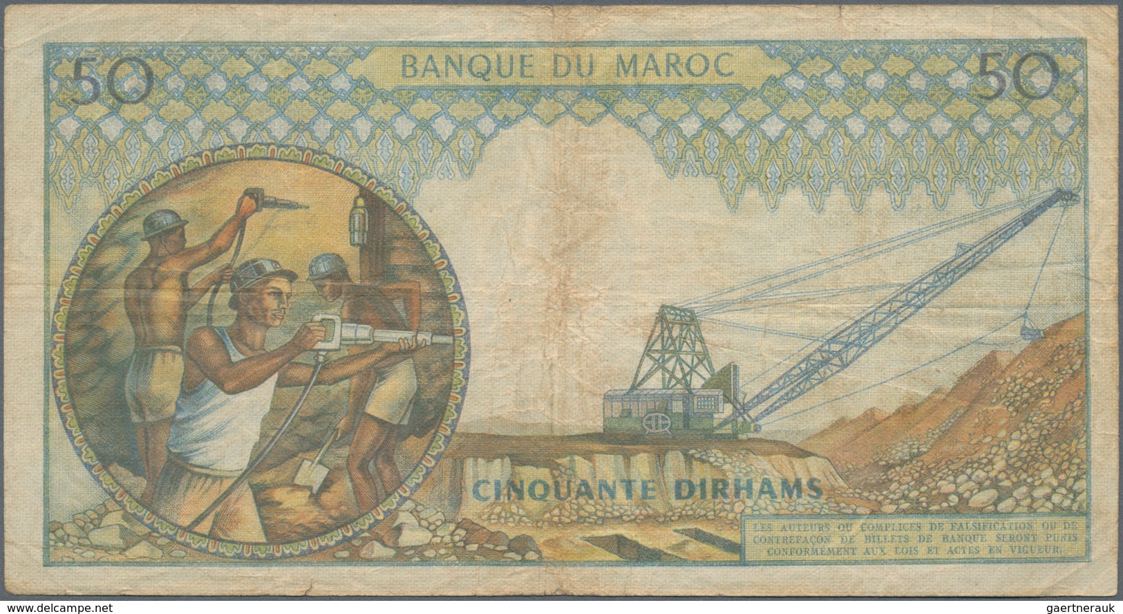 Morocco / Marokko: Banque Du Maroc Pair With 10 Dirhams 1969 P.54e (F+) And 50 Dirhams 1966 P.55b (F - Marokko