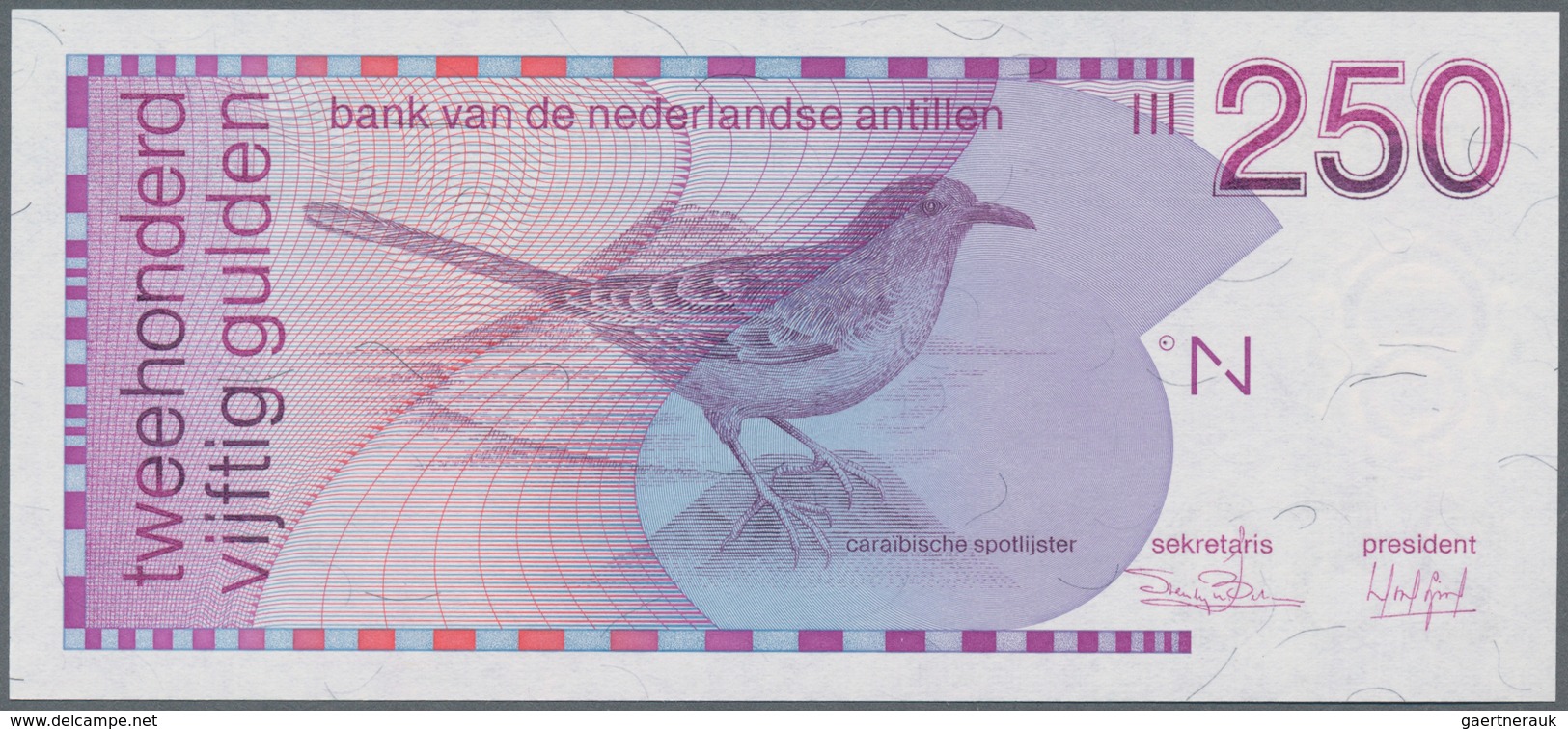 Netherlands Antilles / Niederländische Antillen: 250 Gulden 1986, P.27a In Perfect UNC Condition. - Nederlandse Antillen (...-1986)