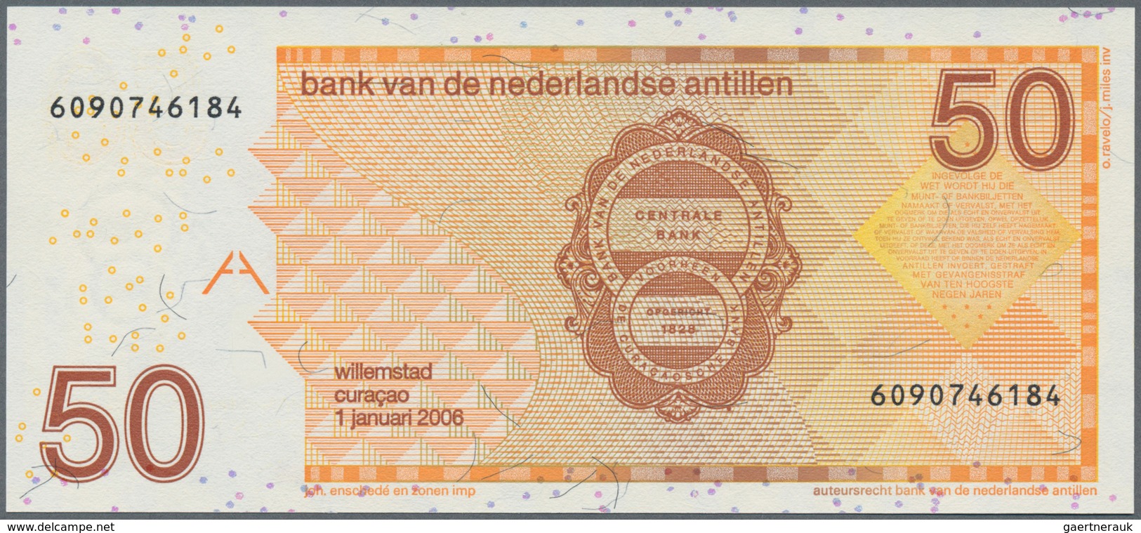 Netherlands Antilles / Niederländische Antillen: Pair With 50 Gulden 2006 P.30d (UNC) And 100 Gulden - Antillas Neerlandesas (...-1986)