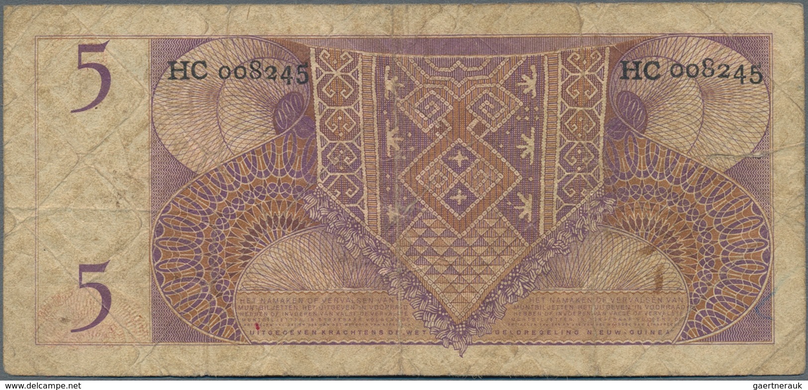 Netherlands New Guinea / Niederländisch Neu Guinea: Pair With 1 Gulden 1950 P.4 And 5 Gulden 1954 P. - Papua Nueva Guinea