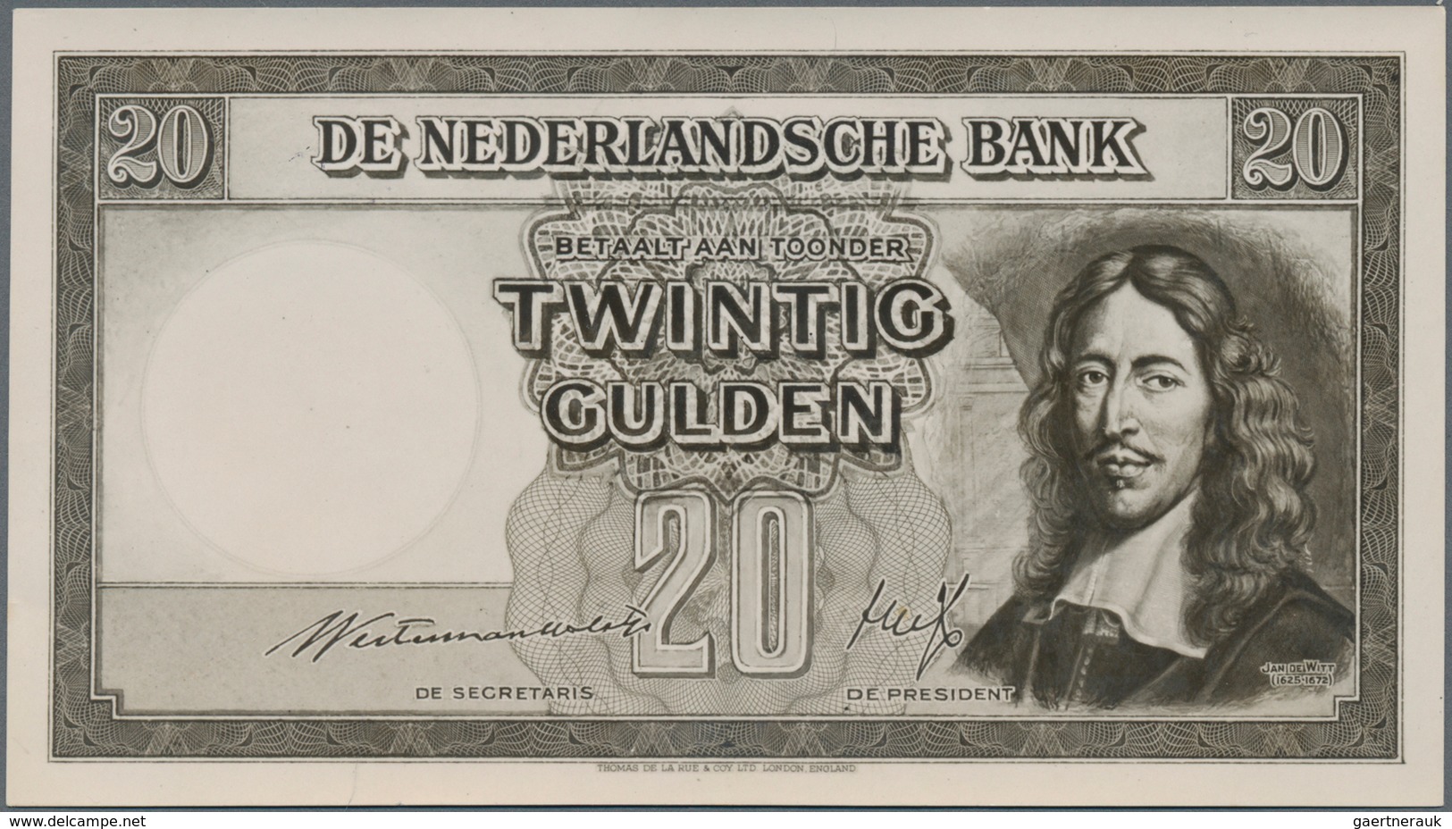 Netherlands / Niederlande: De Nederlandsche Bank Photographic Proof Of Front And Reverse For An Unis - Otros & Sin Clasificación