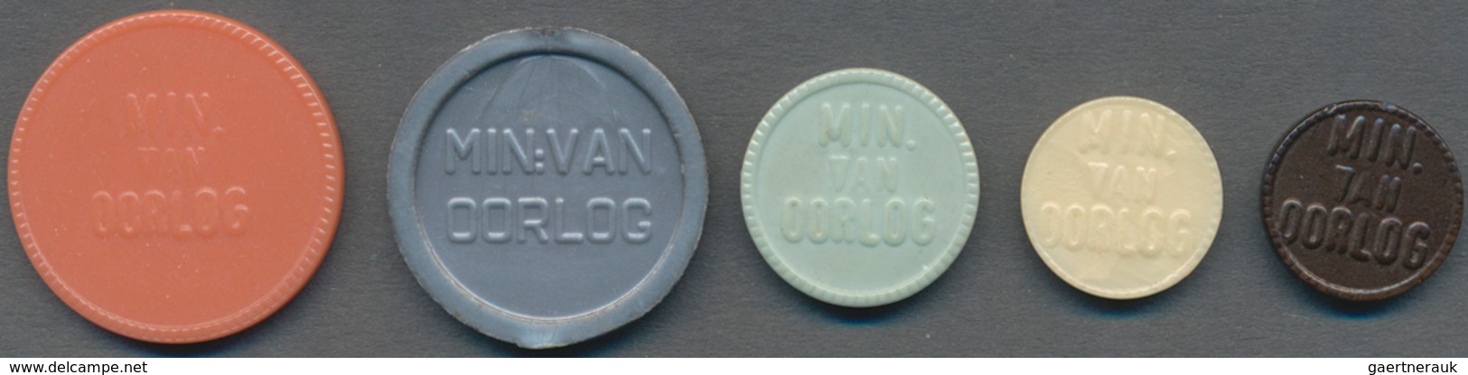 Netherlands / Niederlande: Ministerie Van Oorlog 1, 5, 10, 25, 100, 500 Cents ND(1946-53) Token, P.N - Andere & Zonder Classificatie