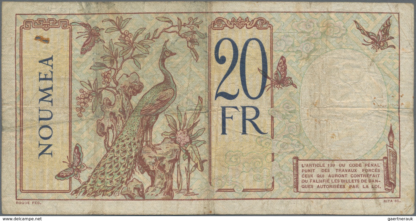 New Hebrides / Neue Hebriden: Banque De L'Indochine 20 Francs ND(1941), P.6, Still Nice With A Few R - Nueva Hebrides