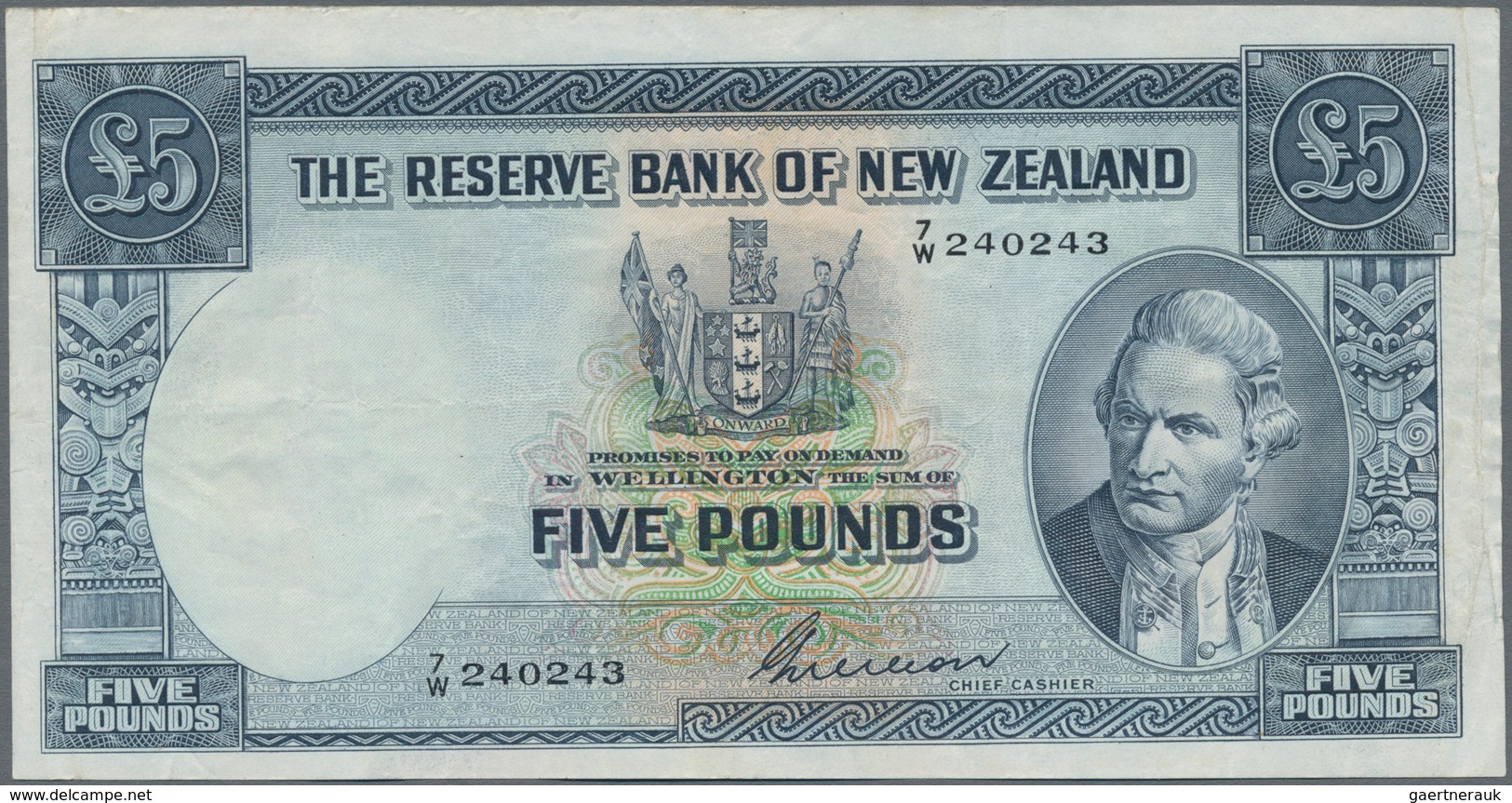 New Zealand / Neuseeland: The Reserve Bank Of New Zealand 5 Pounds ND(1940-67) With Signature Wilson - Nueva Zelandía