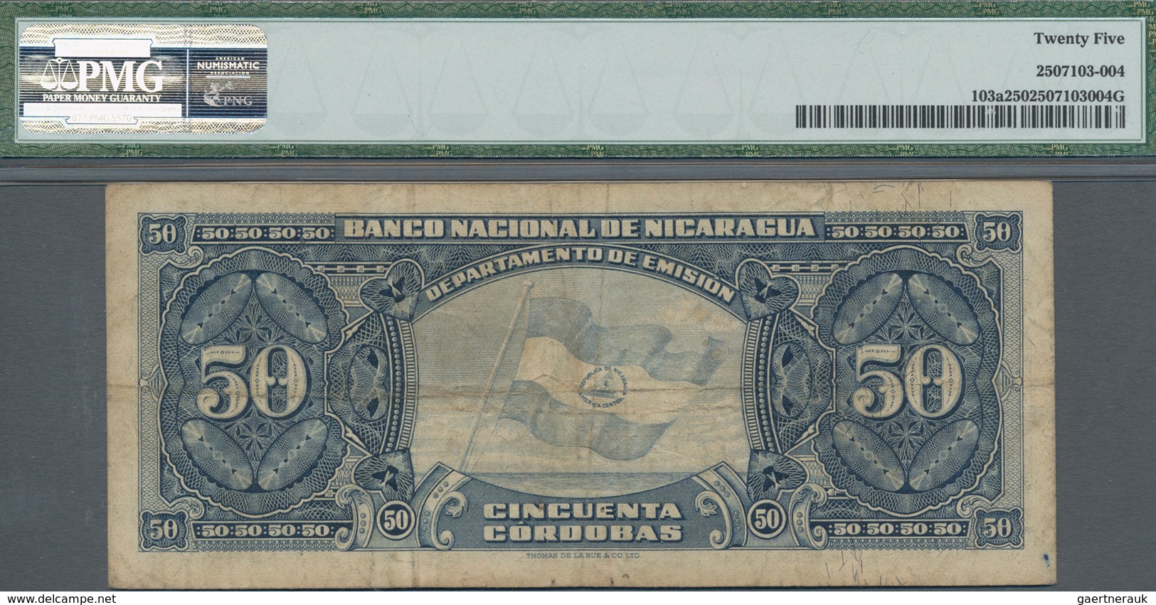 Nicaragua: Banco Nacional De Nicaragua 50 Cordobas 1958, P.103a, Lightly Toned Paper And A Few Folds - Nicaragua