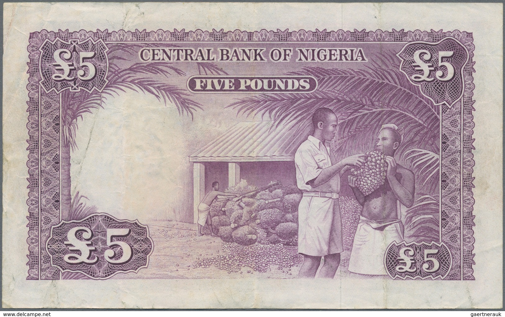 Nigeria: Central Bank Of Nigeria Pair With 5 Shillings And 5 Pounds 1958, P.2a, 5, Both In About F/F - Nigeria