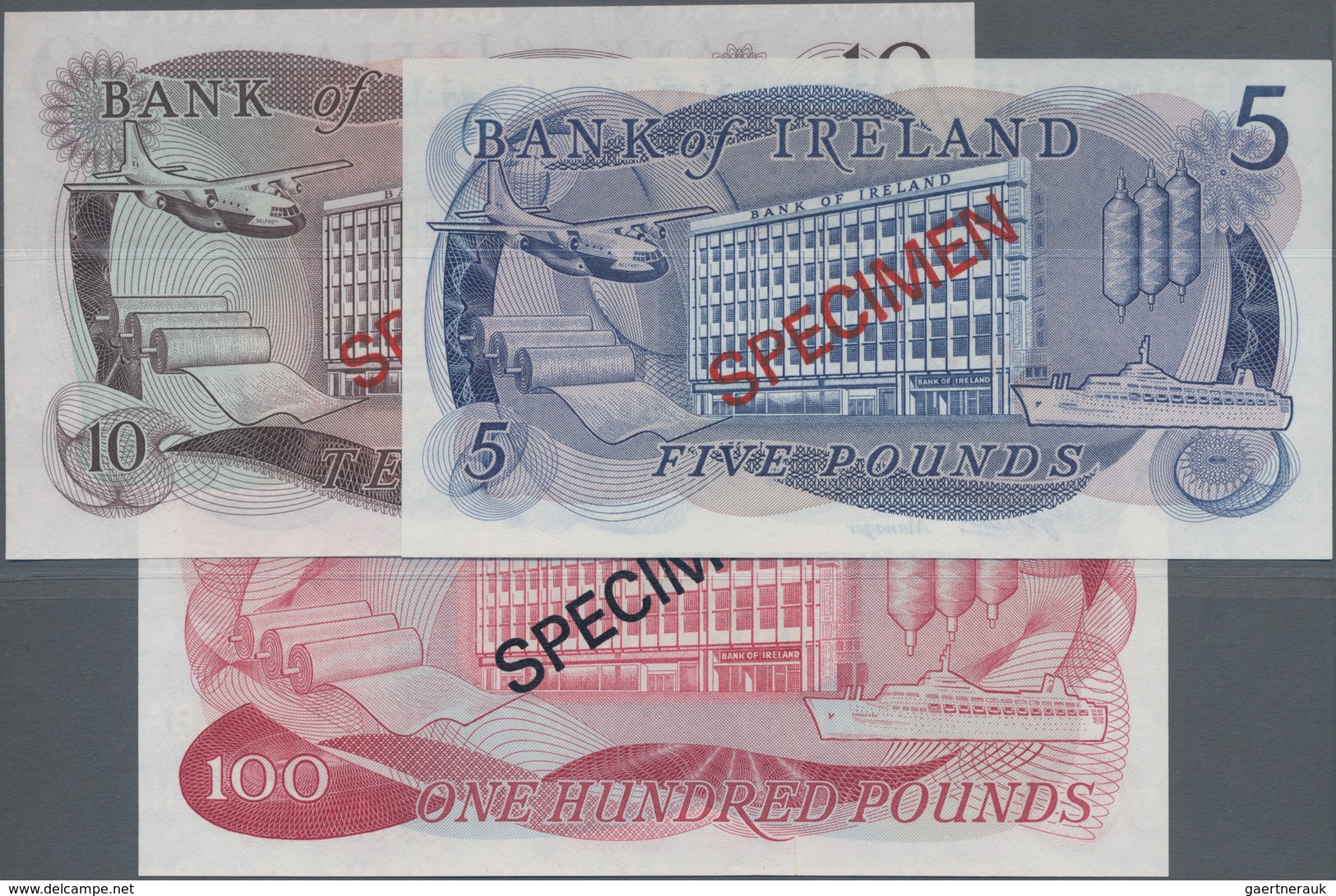 Northern Ireland / Nordirland: Bank Of Ireland 5, 10 And 100 Pounds ND(1971-77) Signature: A. S. J. - Andere & Zonder Classificatie