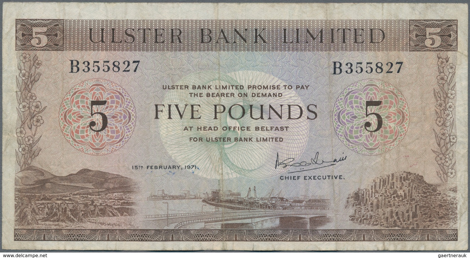 Northern Ireland / Nordirland: Lot With 5 Banknotes Northern Bank Limited 1 Pound 1929 And 10 Pounds - Altri & Non Classificati