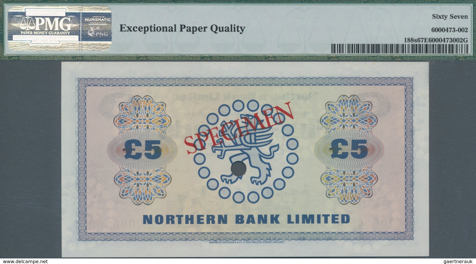 Northern Ireland / Nordirland: Northern Bank Limited 5 Pounds 1970 SPECIMEN, P.188s In Perfect UNC C - Sonstige & Ohne Zuordnung