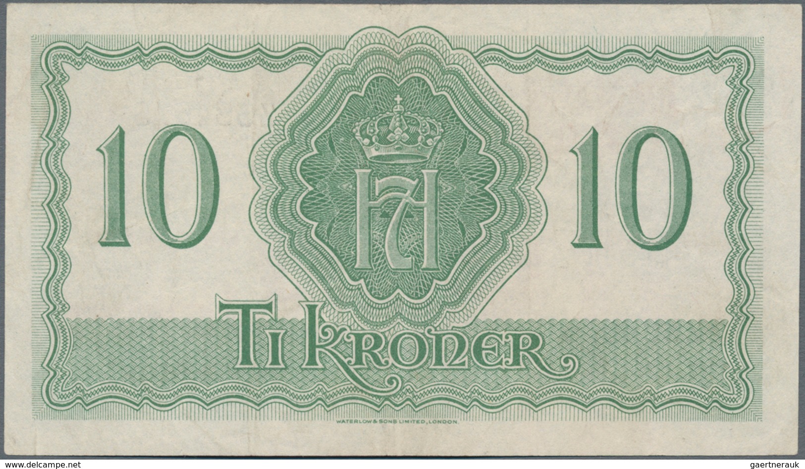 Norway / Norwegen: 10 Kroner 1944, P.20, Extraordinary Rare Note In Excellent Condition With A Very - Norwegen