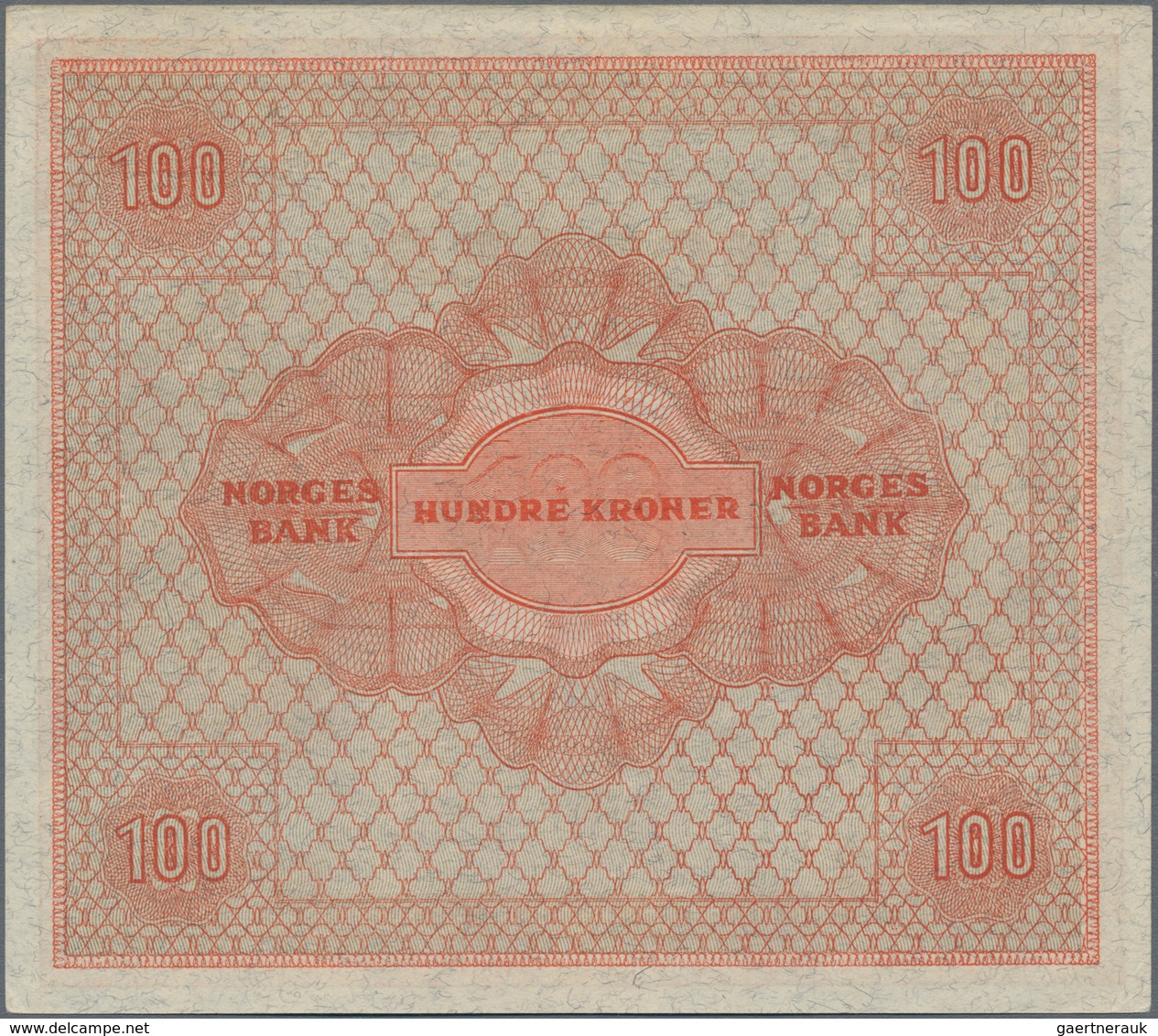 Norway / Norwegen: 100 Kroner 1945, P.28a1, Almost Perfect Condition, Just A Tiny Dint At Lower Left - Noorwegen