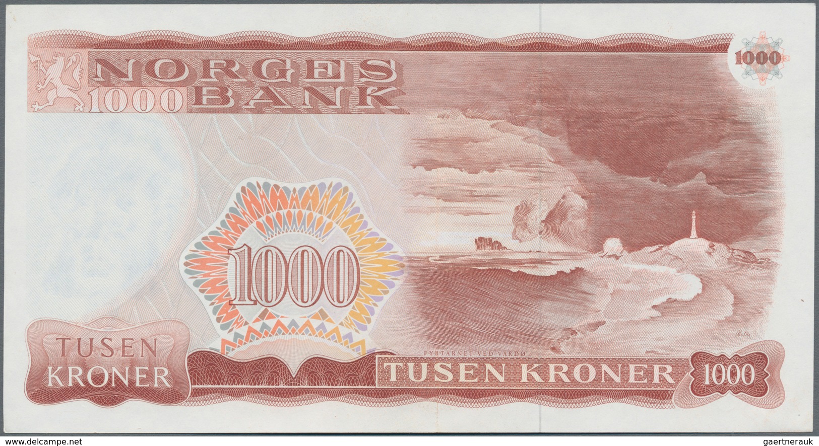 Norway / Norwegen: 1000 Kroner 1975, P.40a, Very Popular And Rare Banknote In Great Condition, Just - Norwegen