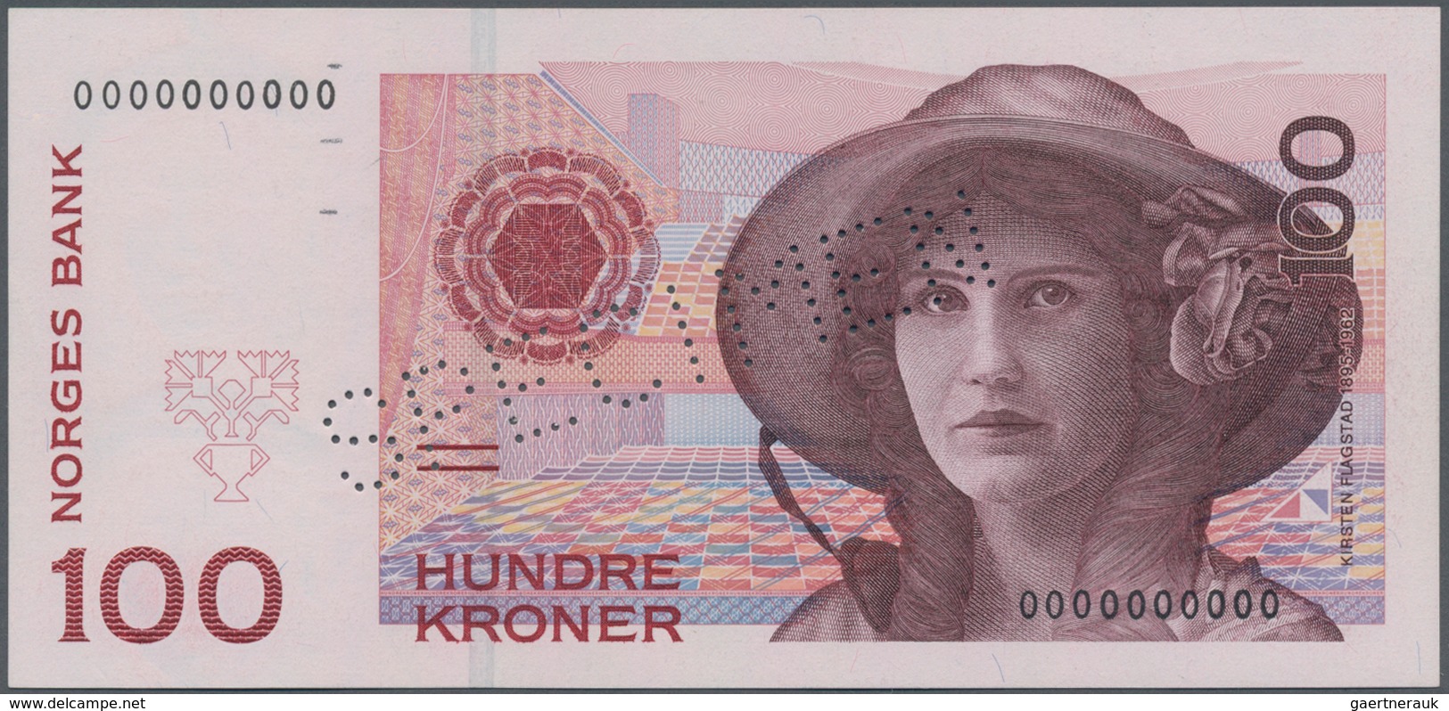 Norway / Norwegen: 100 Koner 1995 SPECIMEN, P.47s In Perfect UNC Condition. Highly Rare! - Noorwegen