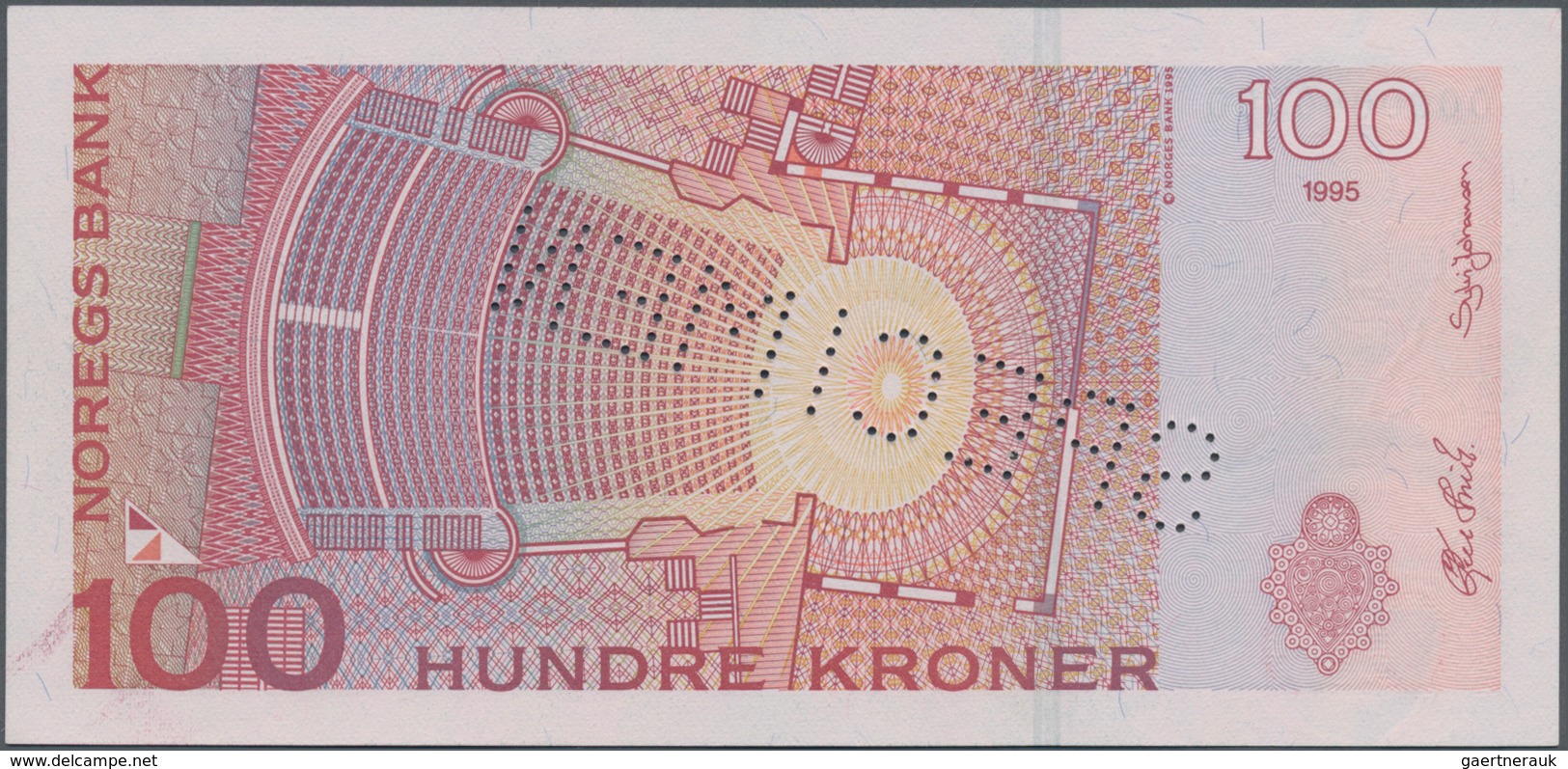 Norway / Norwegen: 100 Koner 1995 SPECIMEN, P.47s In Perfect UNC Condition. Highly Rare! - Norwegen