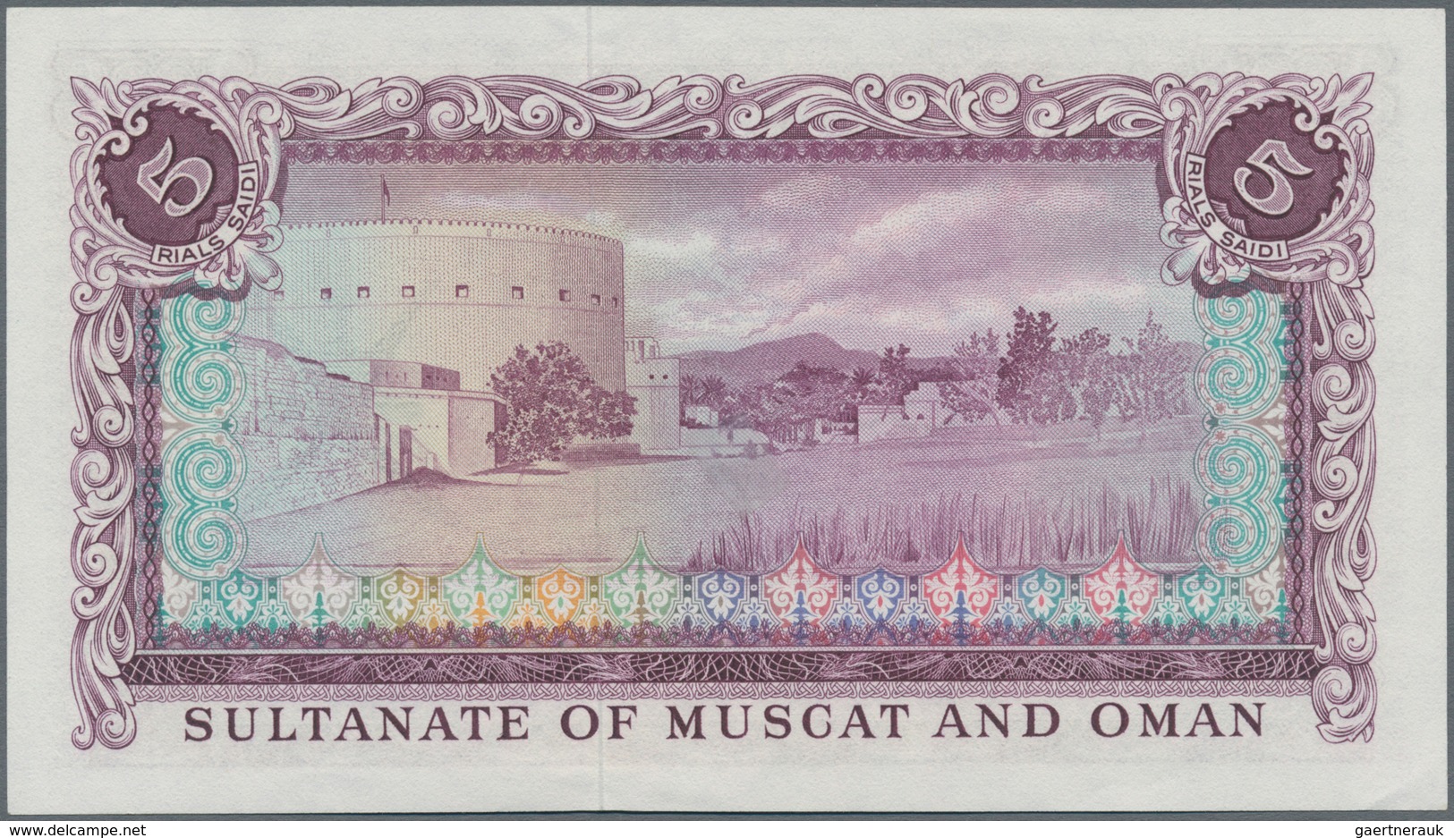 Oman: Sultanate Of Muscat And Oman, 5 Rials Saidi ND(1970), P.5, Almost Perfect Condition With A Tin - Oman