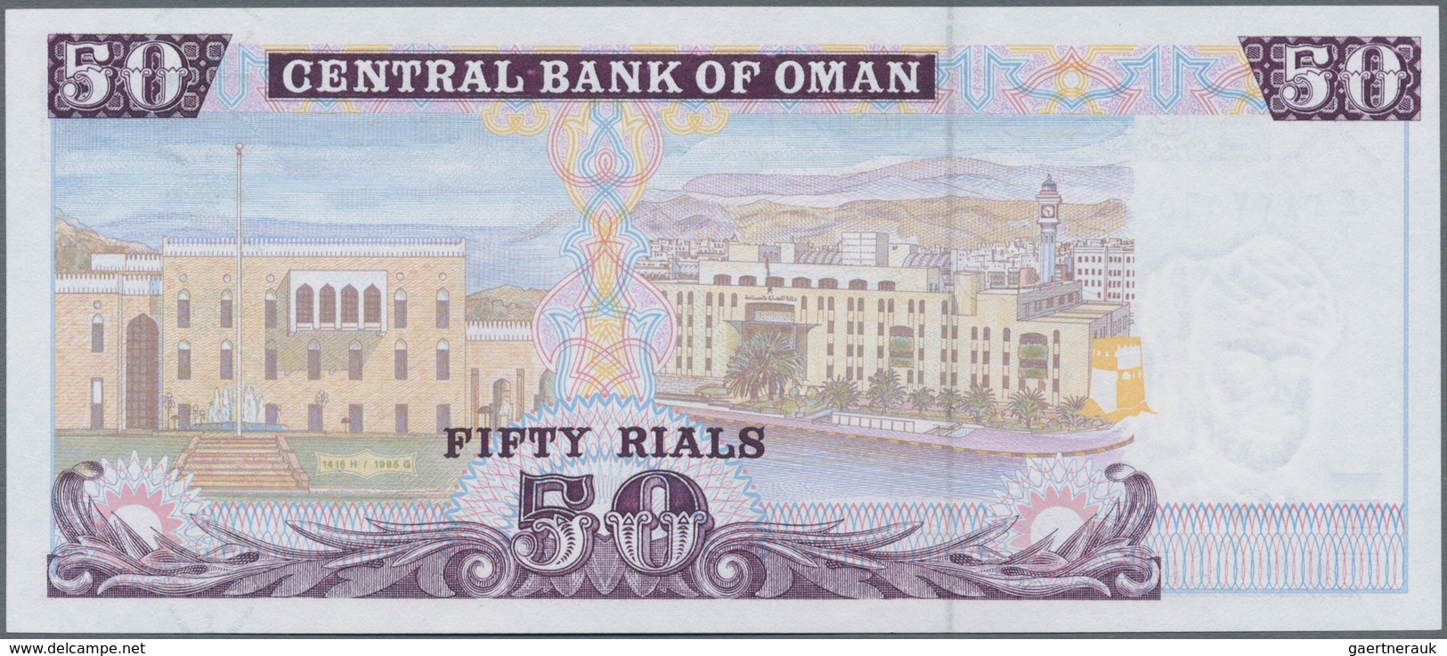 Oman: Central Bank Of Oman 50 Rials 1995, P.38 In Perfect UNC Condition. - Oman