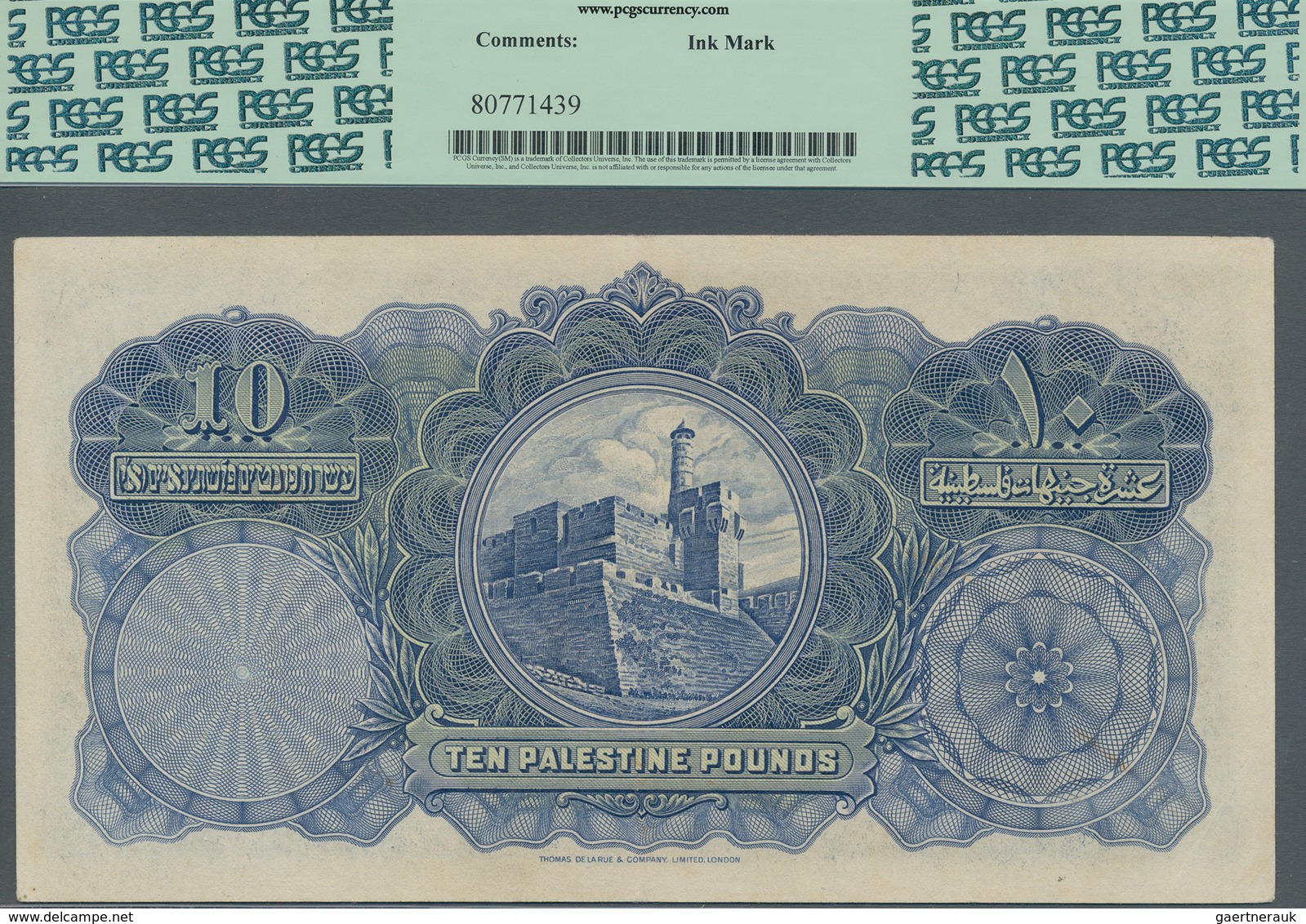 Palestine / Palästina: Palestine Currency Board 10 Pounds January 1st 1944, P.9d, Great Original Sha - Sonstige – Asien