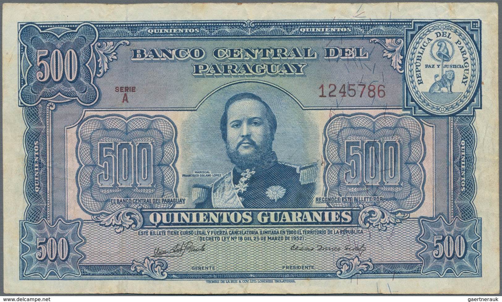 Paraguay: Pair With 5 Pesos Republica Del Paraguay L.1912 P.127 (UNC) And 500 Guaranies Banco Centra - Paraguay