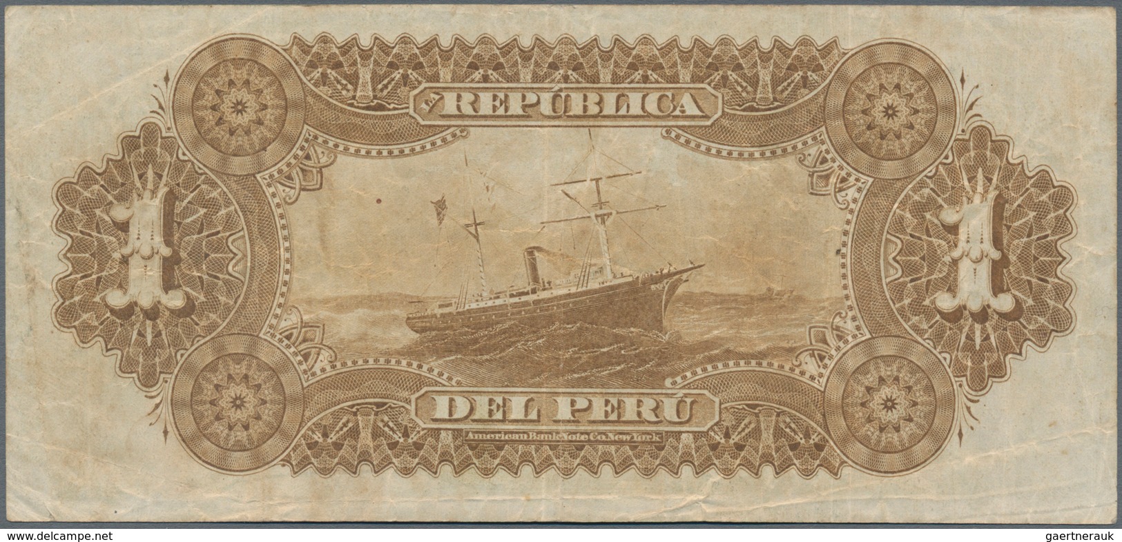 Peru: Pair With 1 Sol Republica Del Peru 1879 P.1 (VF) And 500 Soles De Oro 1952 Banco Central De Re - Perú