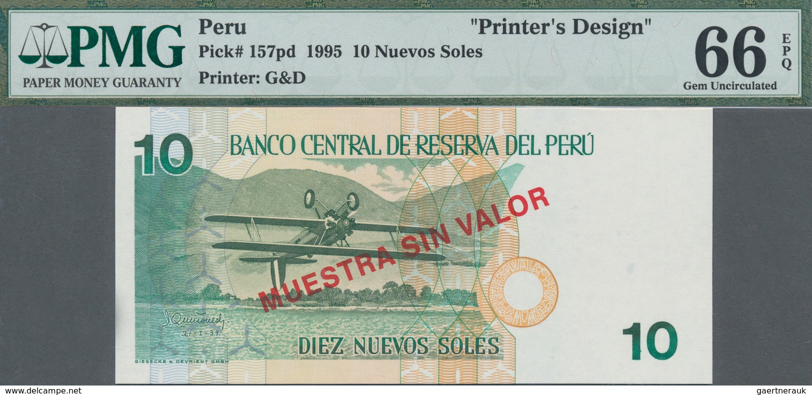 Peru: Printer's Design For 10 Nuevos Soles 1995 Front And Back, P.157pd, Each One With Empty Reverse - Peru