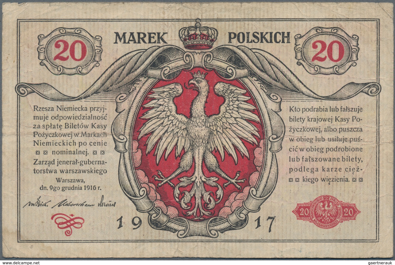 Poland / Polen: State Loan Bank Of Poland Set With 3 Banknotes With Title “Zarzad Jeneral Gubernator - Polonia