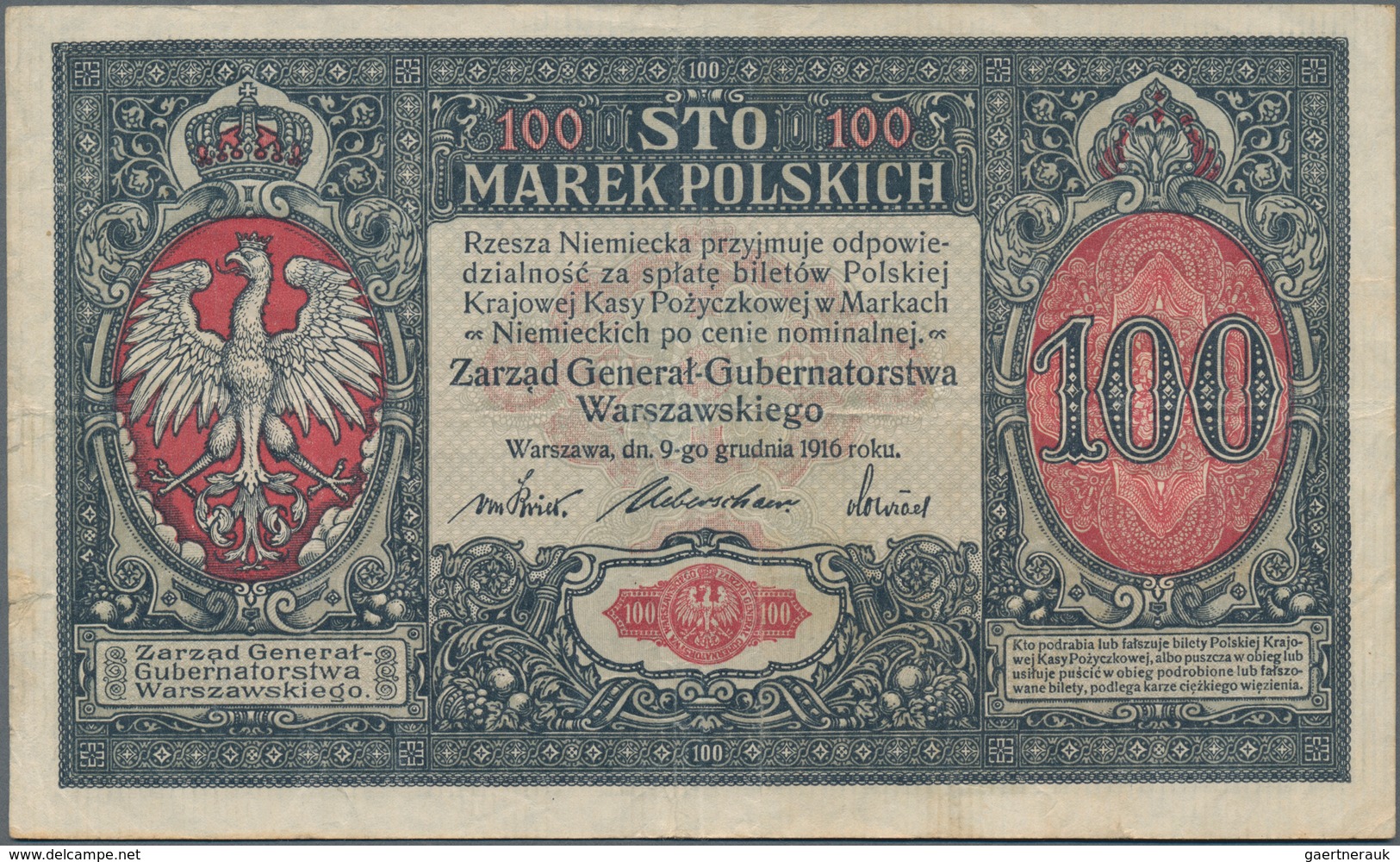 Poland / Polen: State Loan Bank Of Poland Set With 5 Banknotes With Title “Zarzad General Gubernator - Polonia