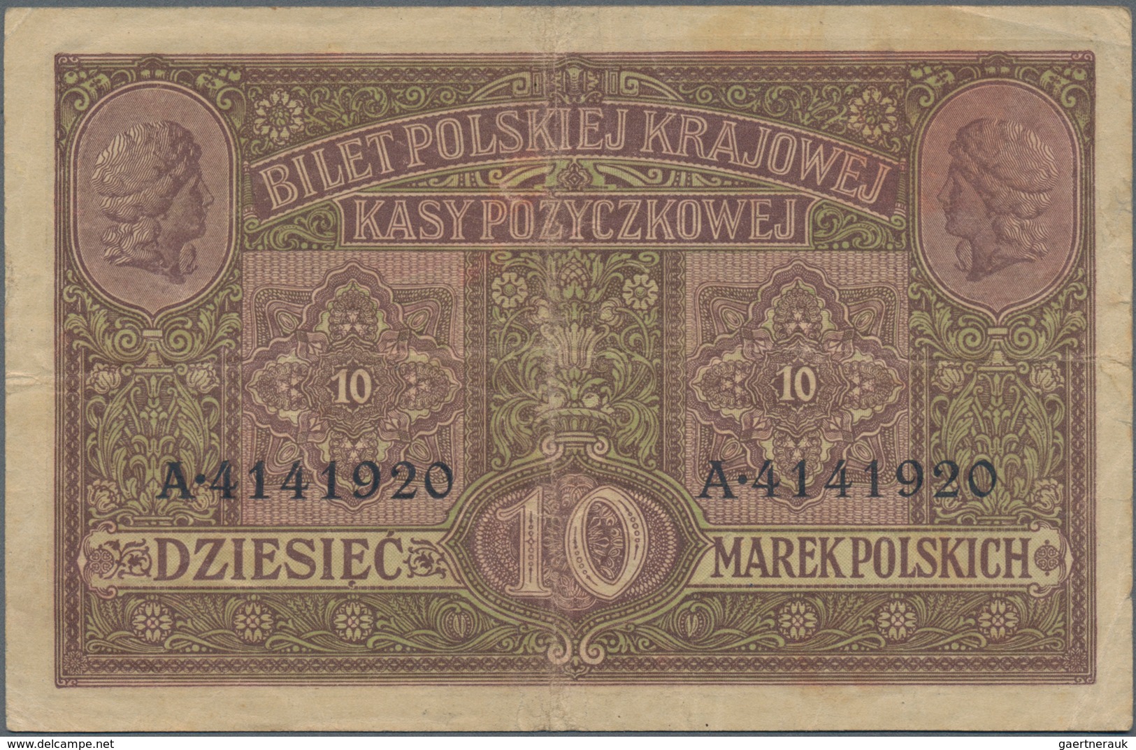 Poland / Polen: State Loan Bank Of Poland Set With 5 Banknotes With Title “Zarzad General Gubernator - Polen