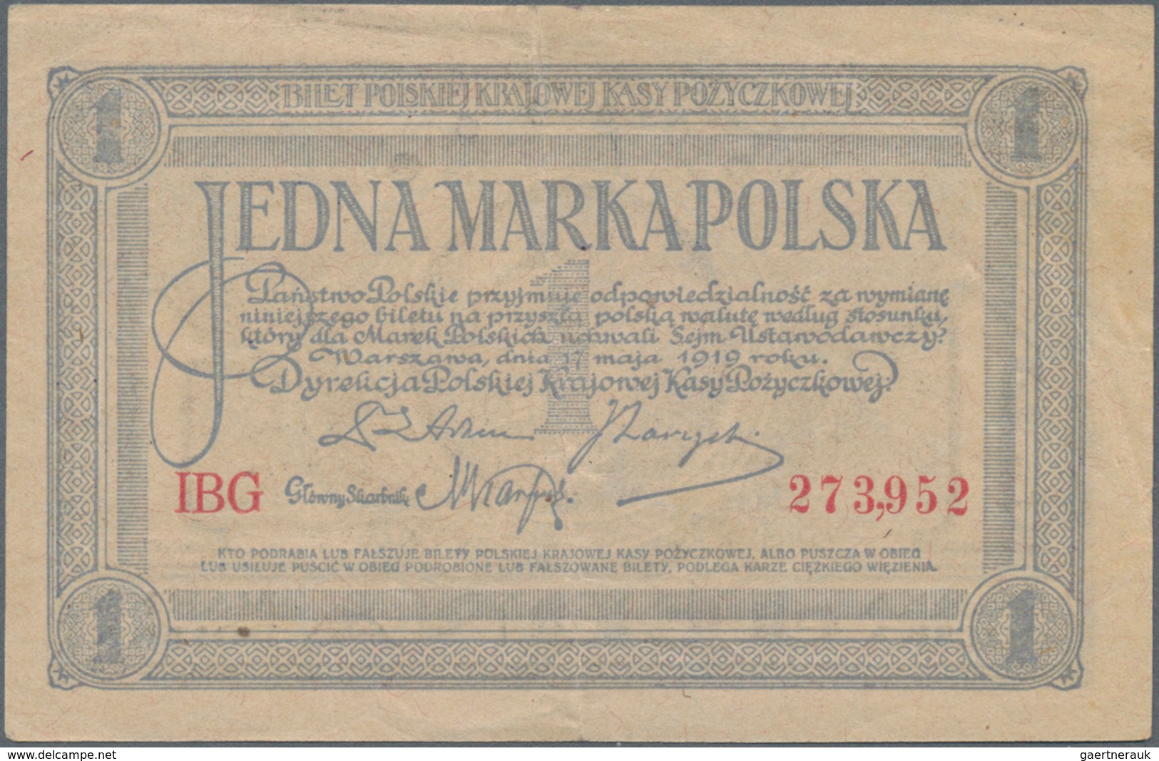 Poland / Polen: Set With 4 Banknotes Containing 1 Marka (VF+), 2x 5 Marka (VF) And 20 Marek (VF), P. - Poland