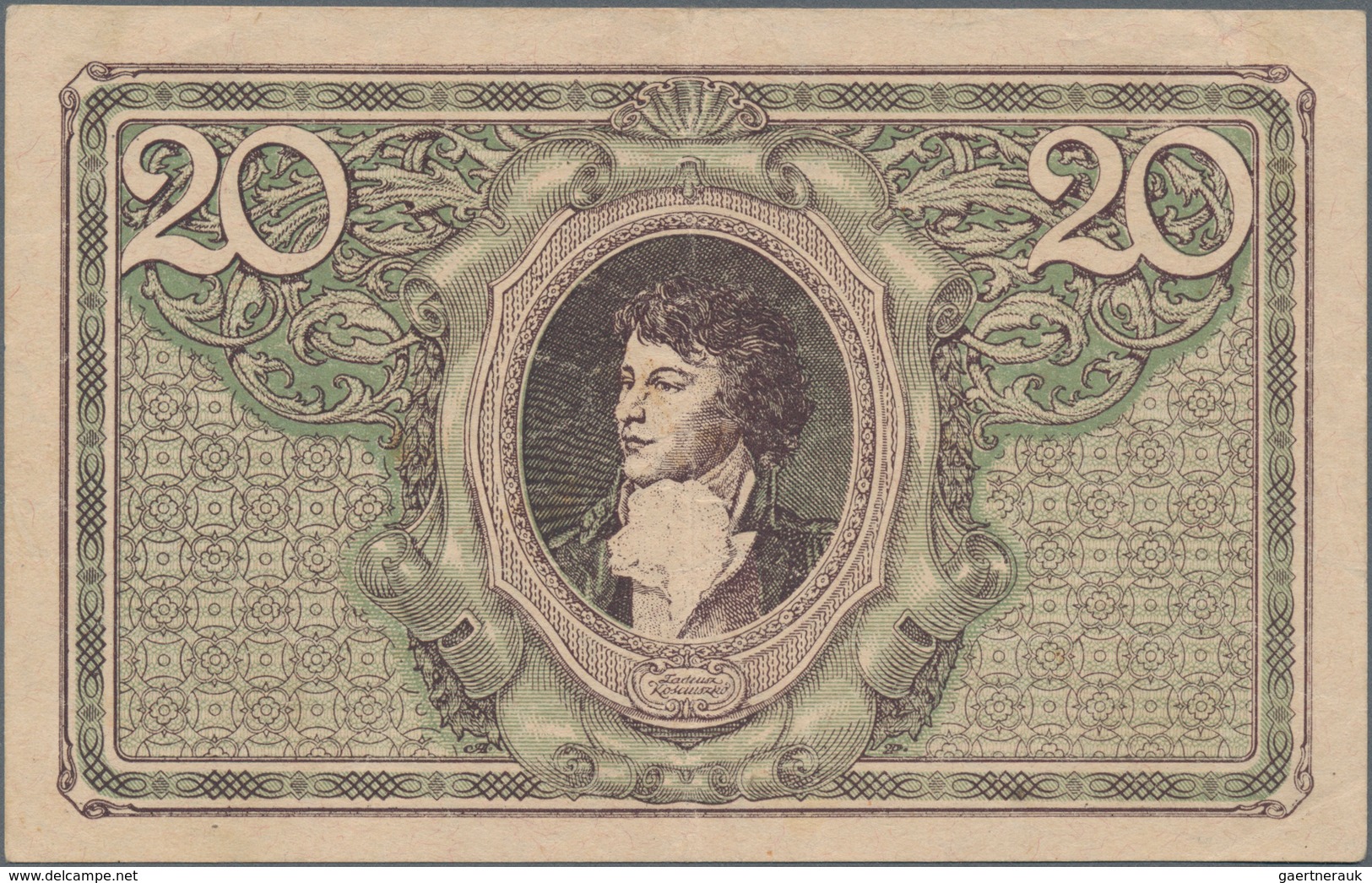 Poland / Polen: Set with 4 banknotes containing 1 Marka (VF+), 2x 5 Marka (VF) and 20 Marek (VF), P.