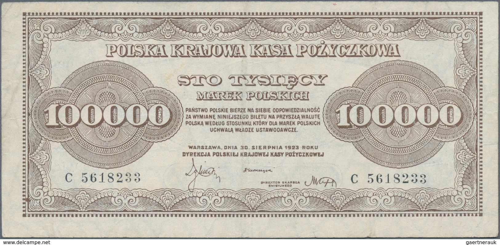 Poland / Polen: Set With 5 Banknotes Of The 1920’s Issue Comprising 10.000 Marek 1922 (XF), 50.000 M - Polonia