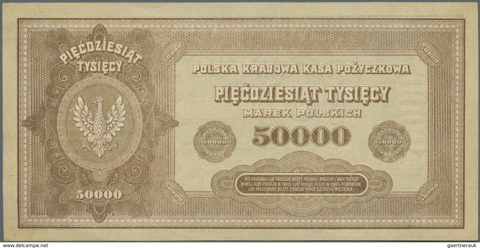 Poland / Polen: Set with 5 banknotes of the 1920’s issue comprising 10.000 Marek 1922 (XF), 50.000 M