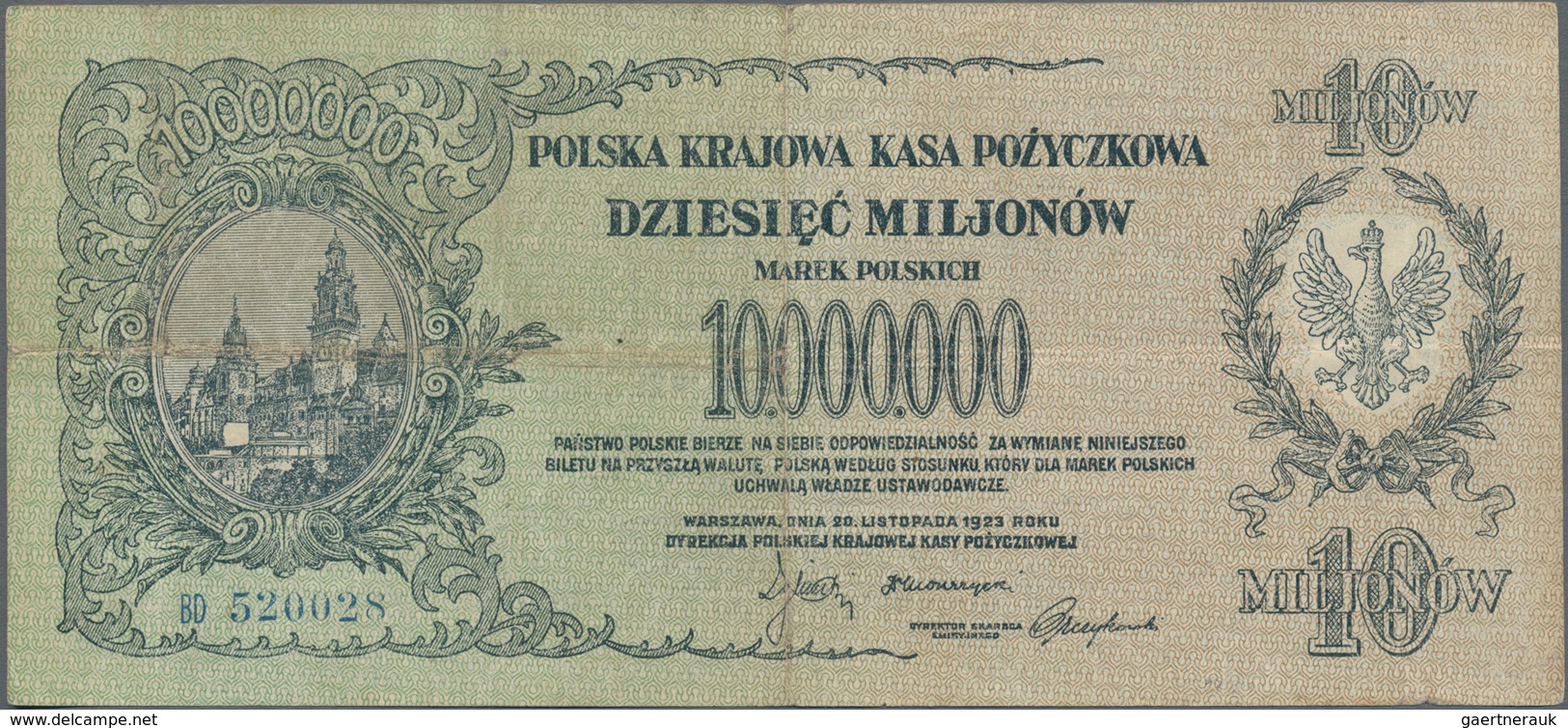 Poland / Polen: Polska Krajowa Kasa Pożyczkowa 10 Million Marek Polskich 1923, P.39, One Of The High - Polen