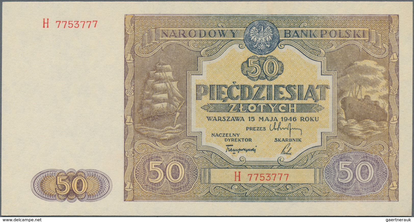 Poland / Polen: 50 Zlotych 1946, P.128 In Perfect UNC Condition. - Polonia