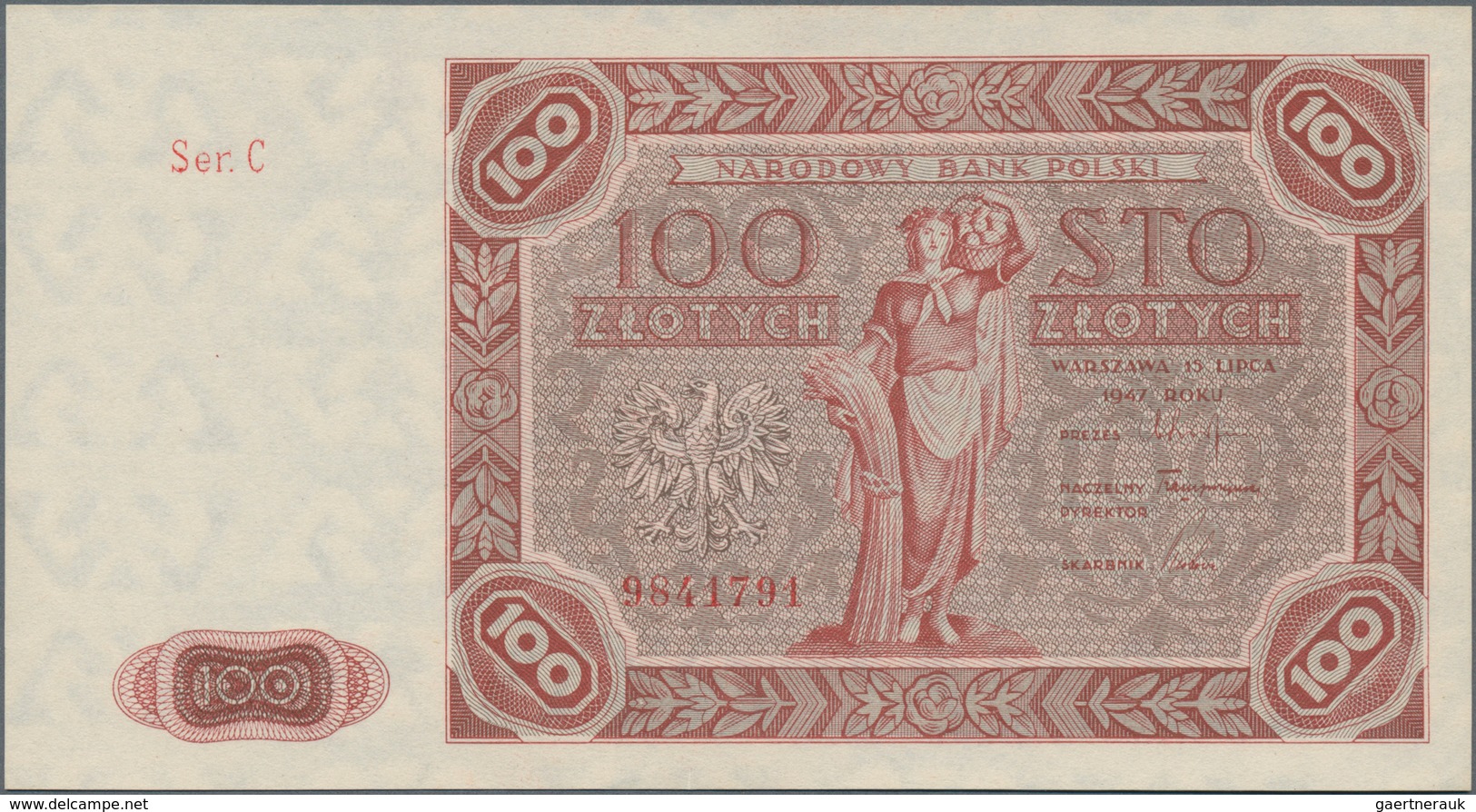 Poland / Polen: 100 Zlotych 1947, P.131a In Perfect UNC Condition. - Polonia